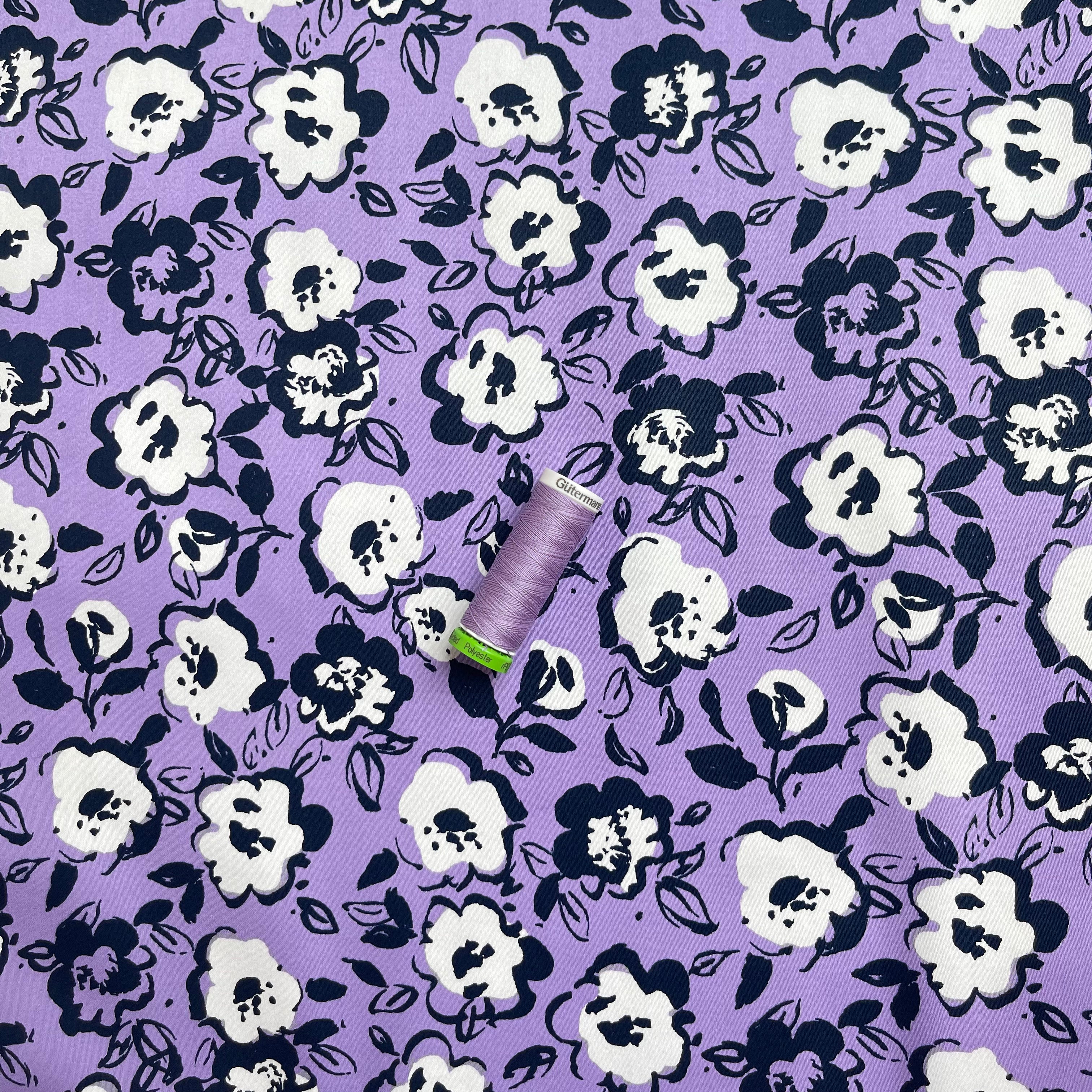 Purple Night Stretch Cotton Fabric