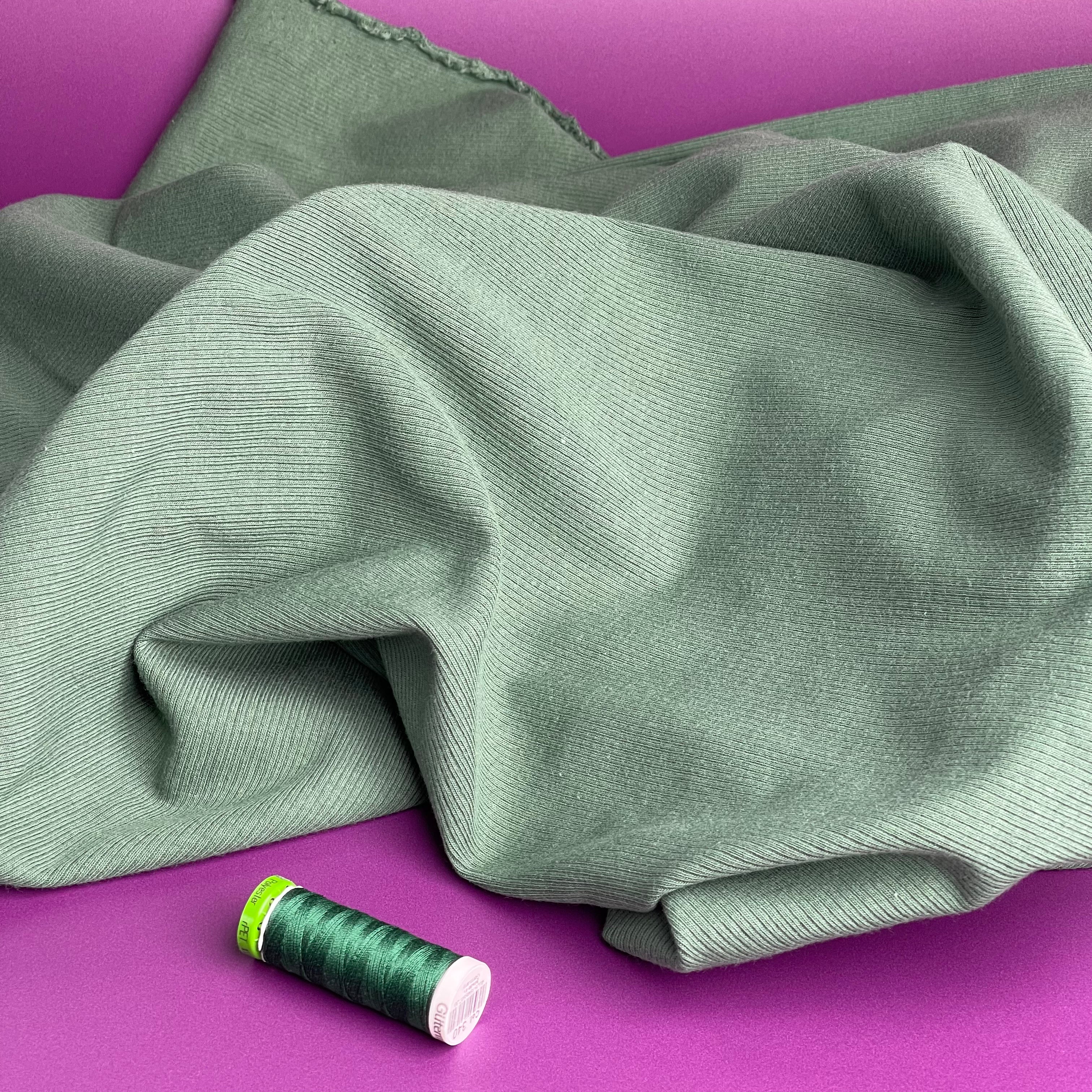Cosy Cotton Ribbed Jersey - Frosty Spruce