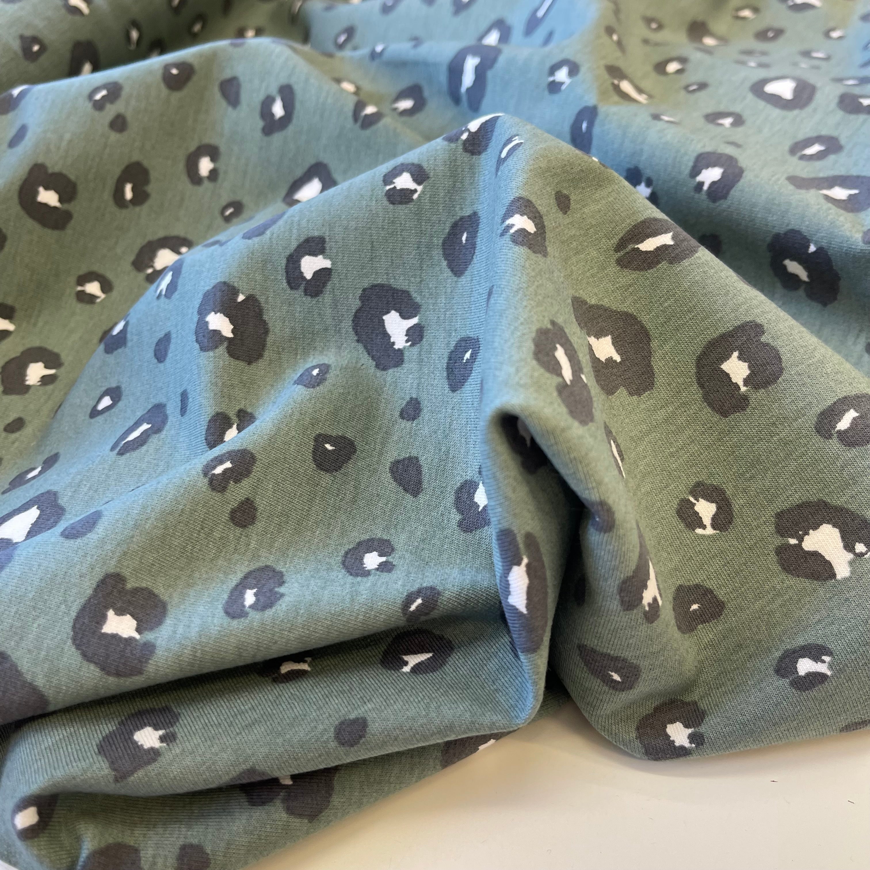 REMNANT 1.40 Metres - Panther Sagebeush Green Organic Cotton French Terry