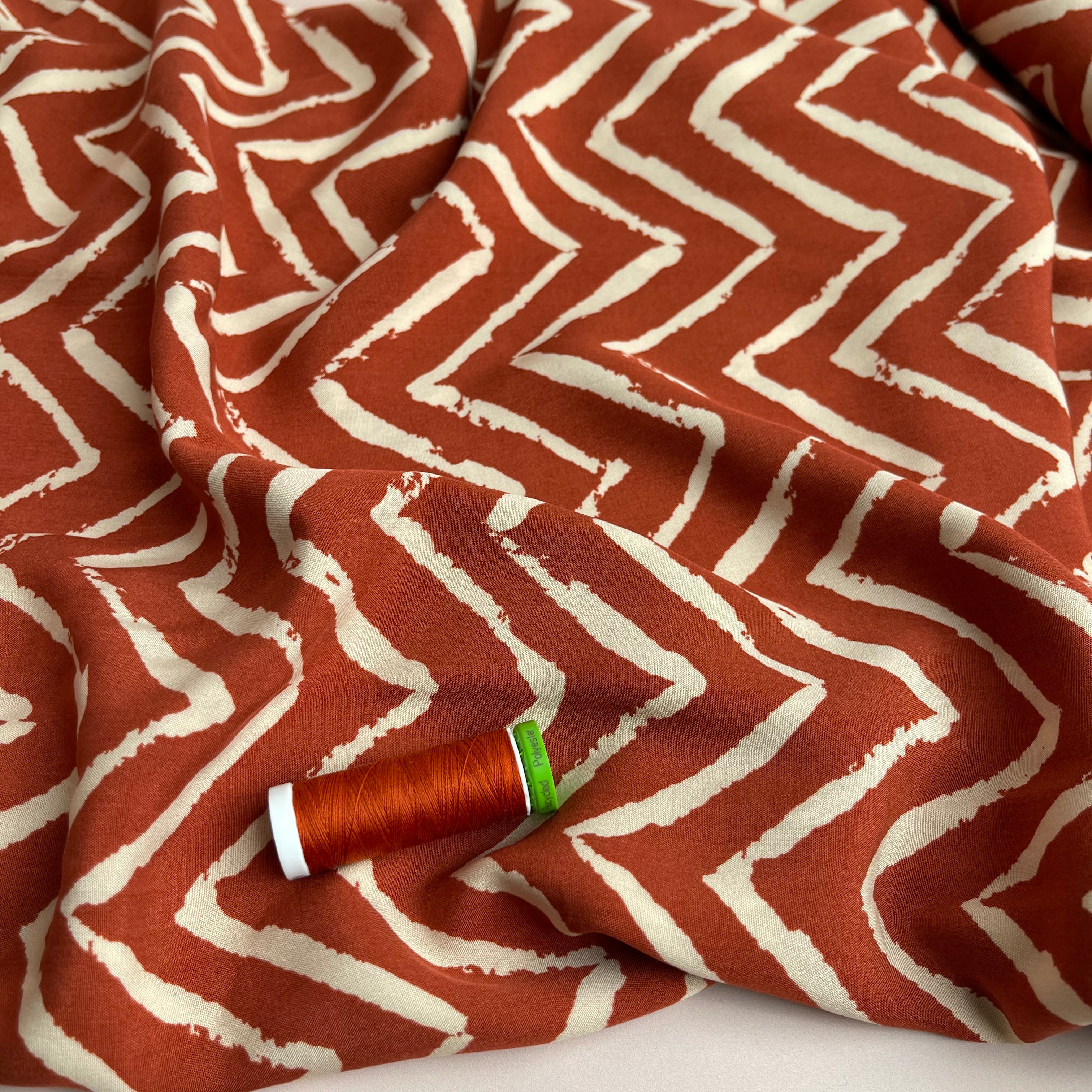 Sienna ZigZag Viscose Fabric