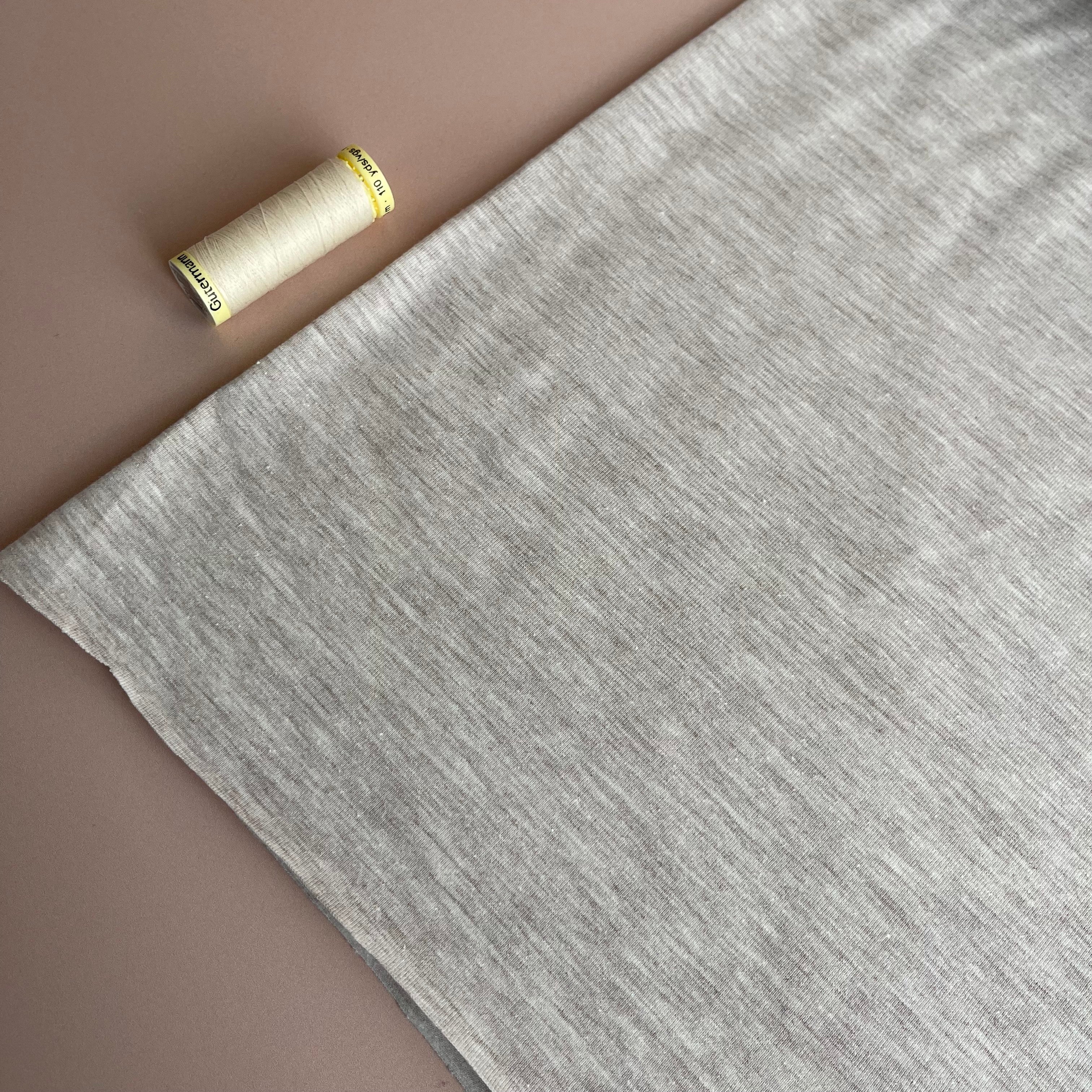 REMNANT 0.4 Metre - Beige Melange Jersey Fabric