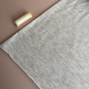 REMNANT 0.4 Metre - Beige Melange Jersey Fabric