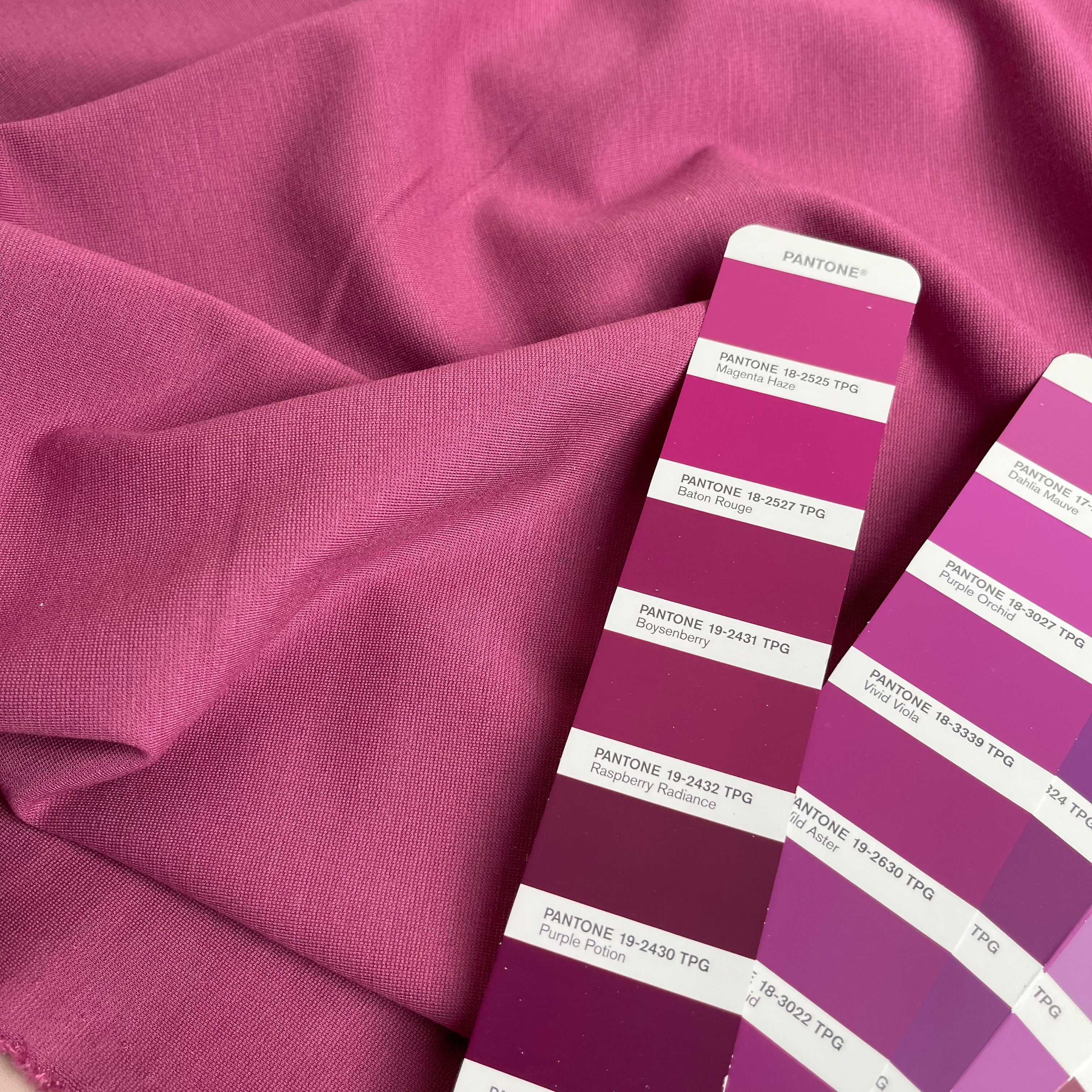 Magenta Haze Viscose Ponte Roma Double Knit Fabric