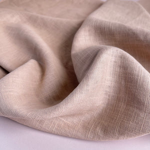 Breeze Cream Tan - Enzyme Washed Pure Linen Fabric