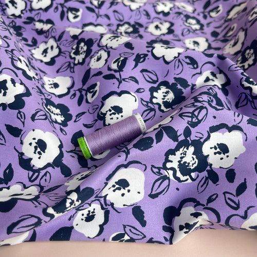 Purple Night Stretch Cotton Fabric