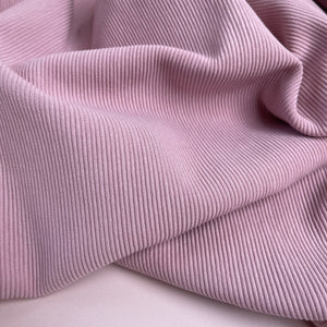 REMNANT 1.54 Metres - Ottoman Cotton Ribbed Knit in Dusty Rose