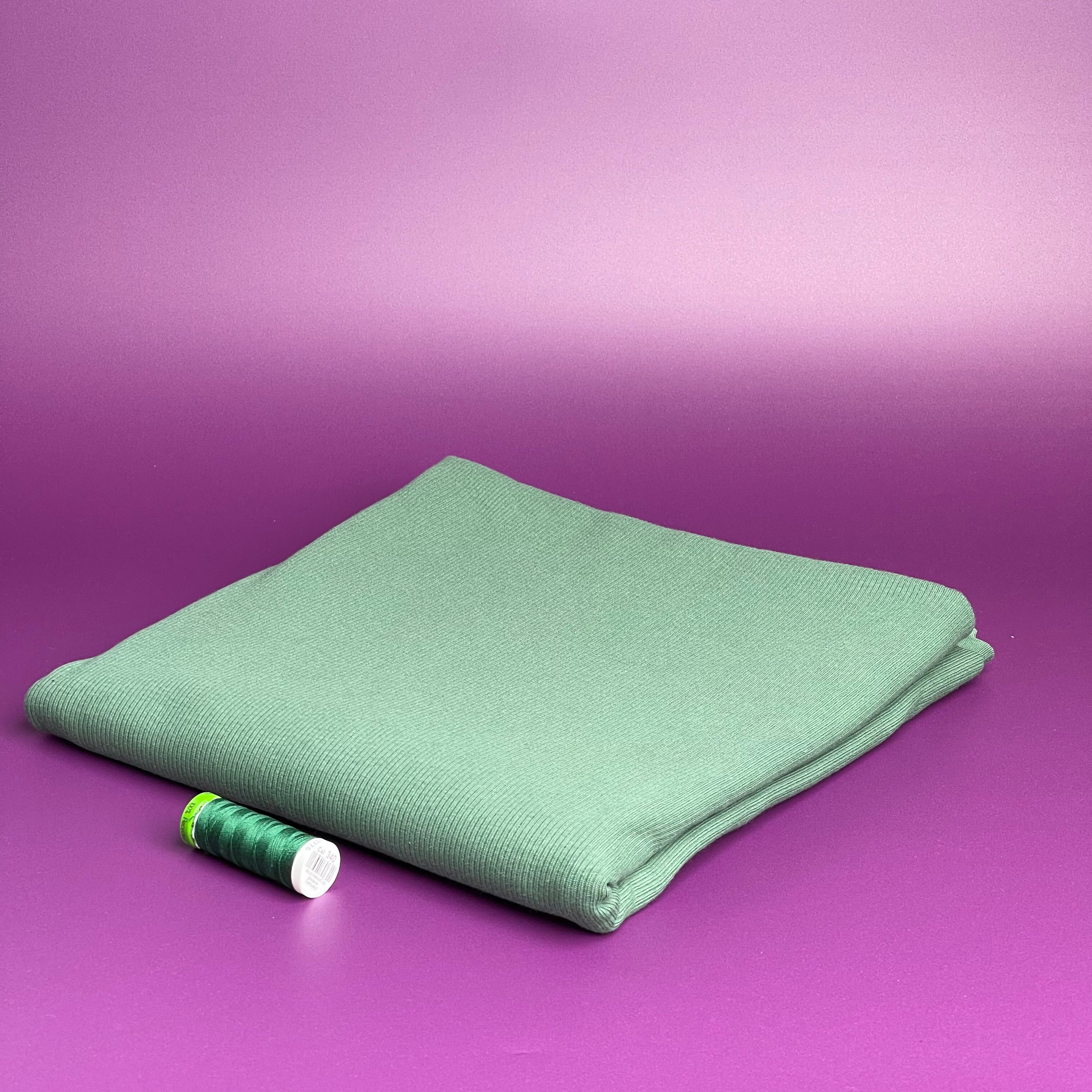 Cosy Cotton Ribbed Jersey - Frosty Spruce