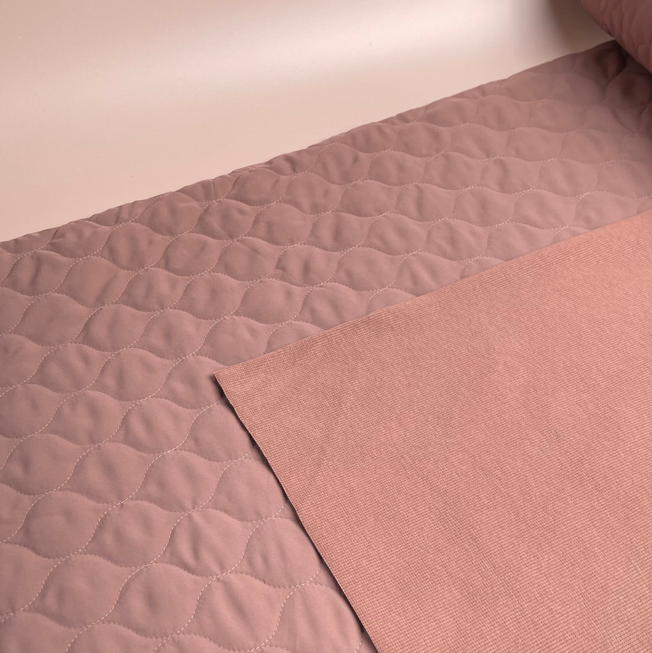 Cosy Quilted Coating Fabric in Old Rose