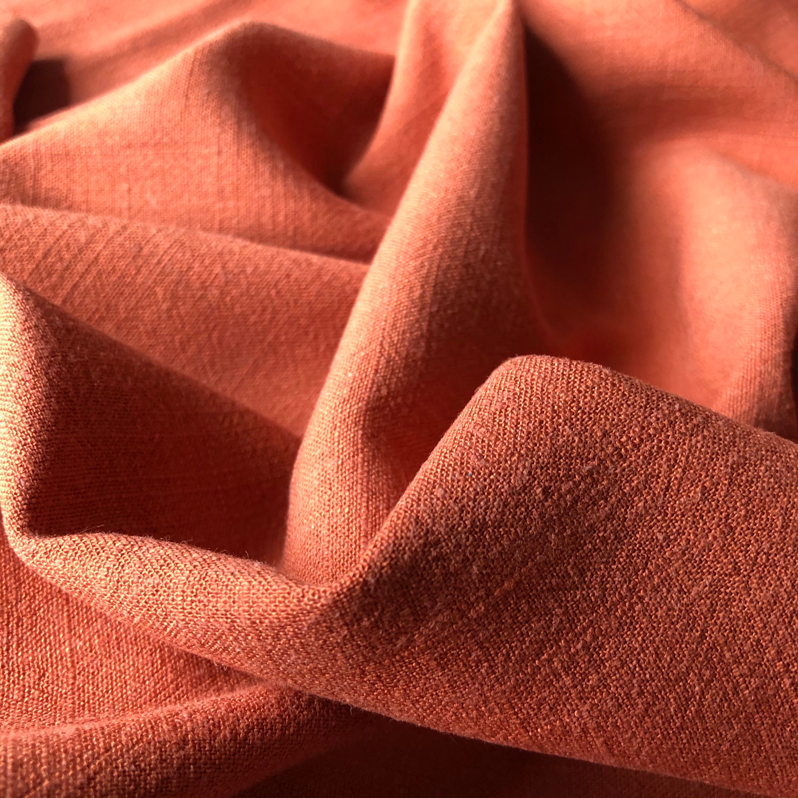 Flow Rust Viscose Linen Blend Dress Fabric