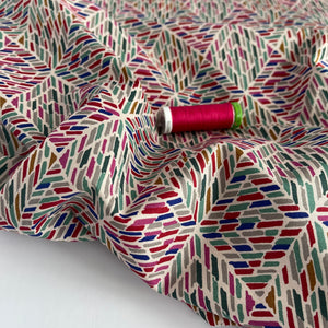 Rhombus Multi Cotton Lawn Fabric