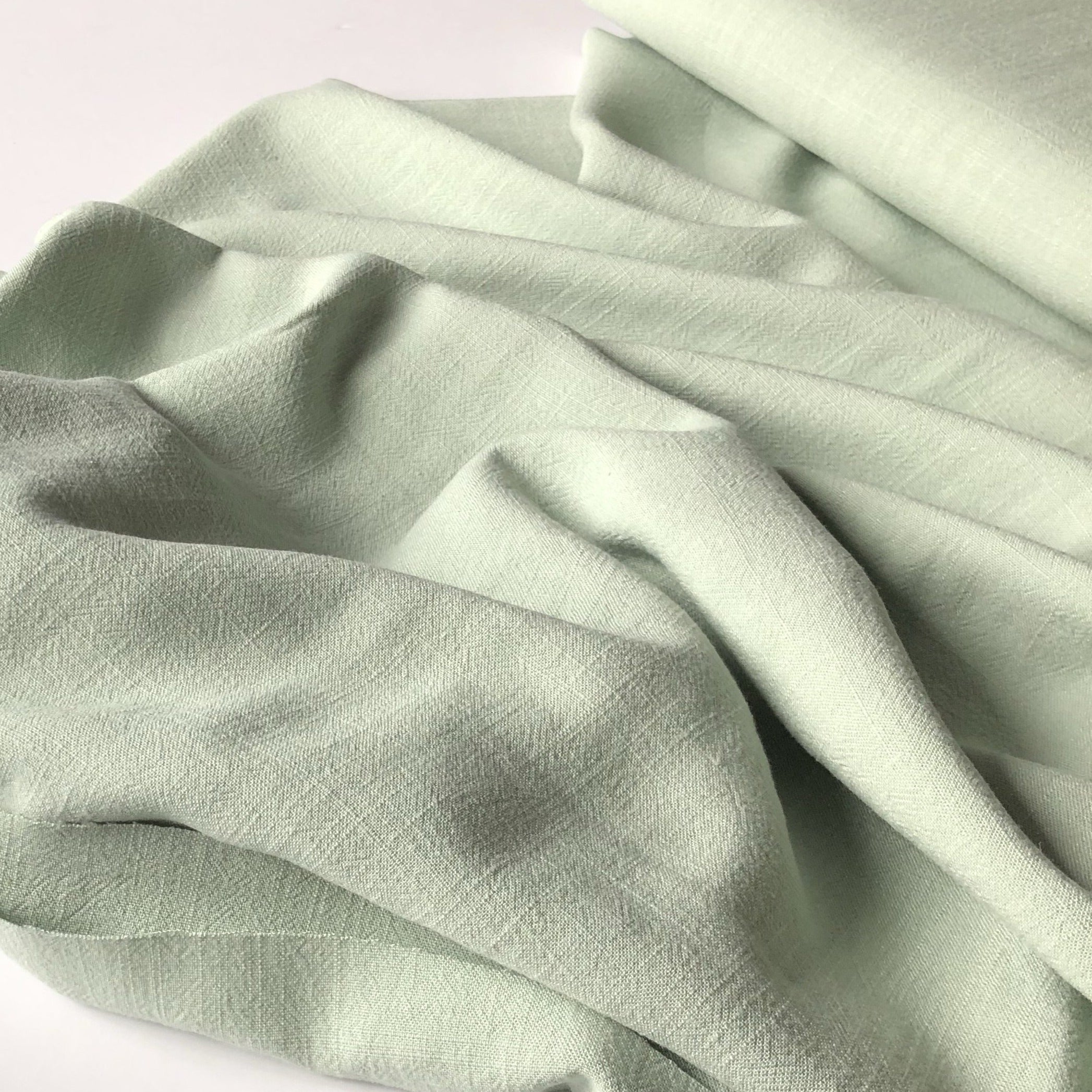 Flow Mint Viscose Linen Blend Dress Fabric