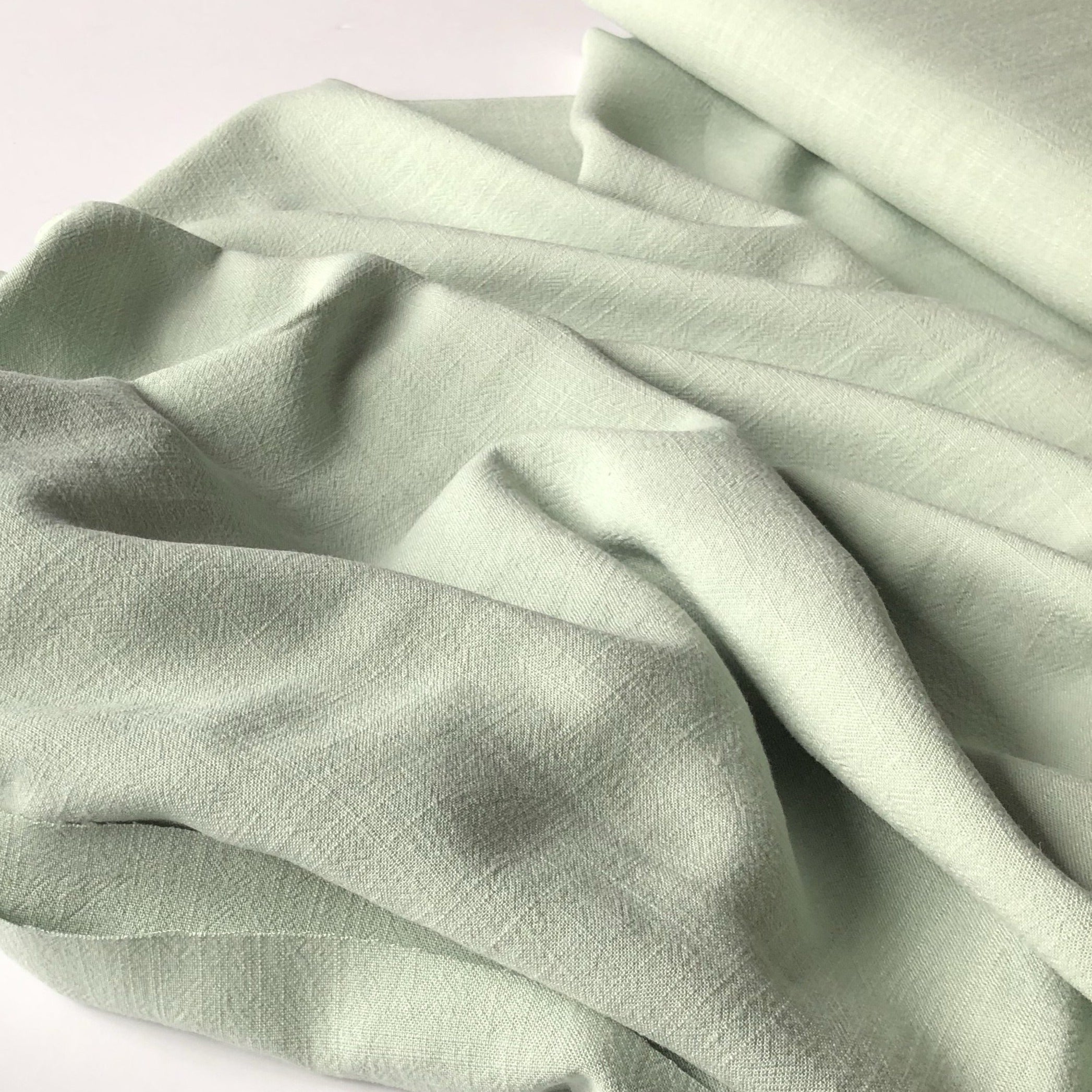 REMNANT 1.75 Metres - Flow Mint Viscose Linen Blend Dress Fabric