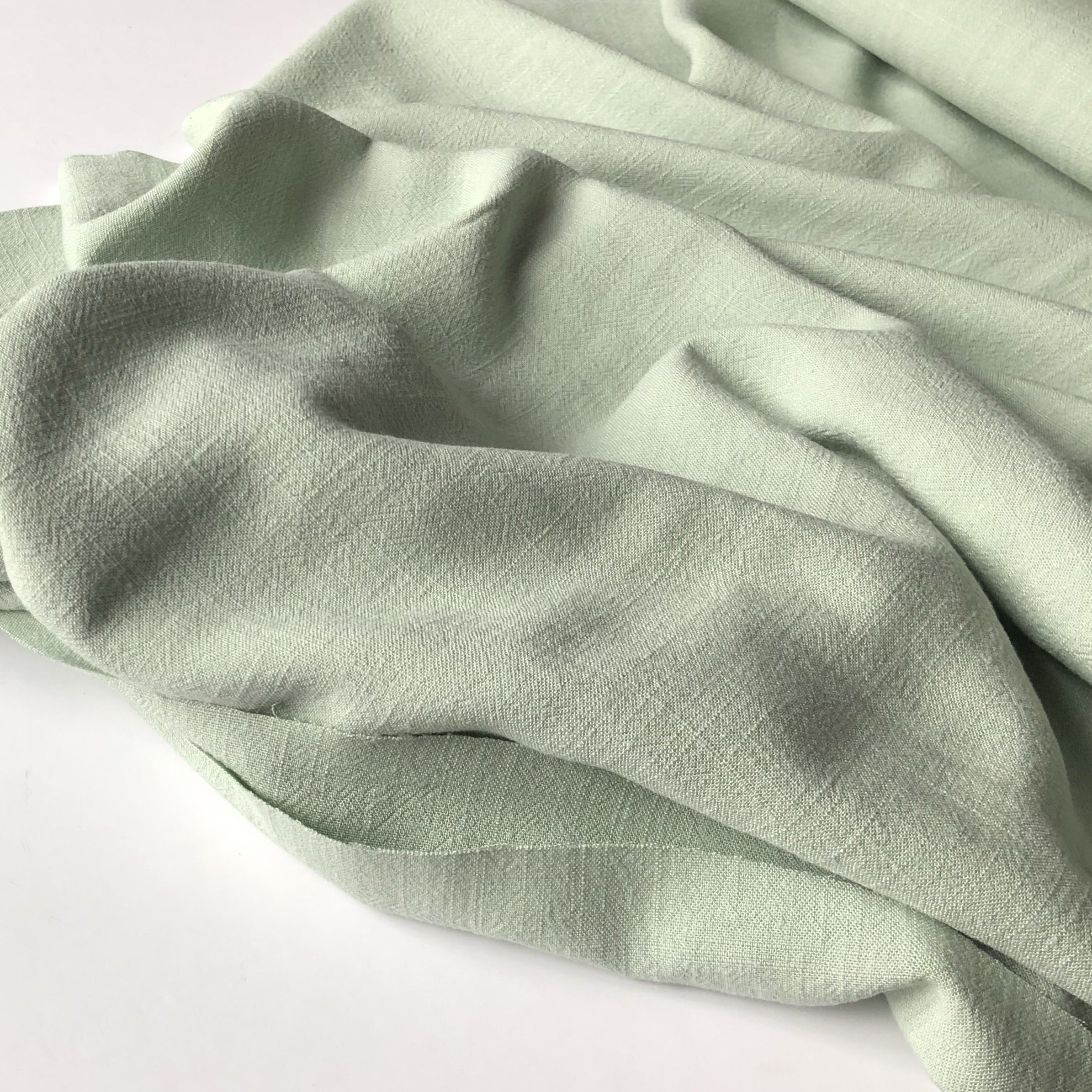 REMNANT 1.75 Metres - Flow Mint Viscose Linen Blend Dress Fabric