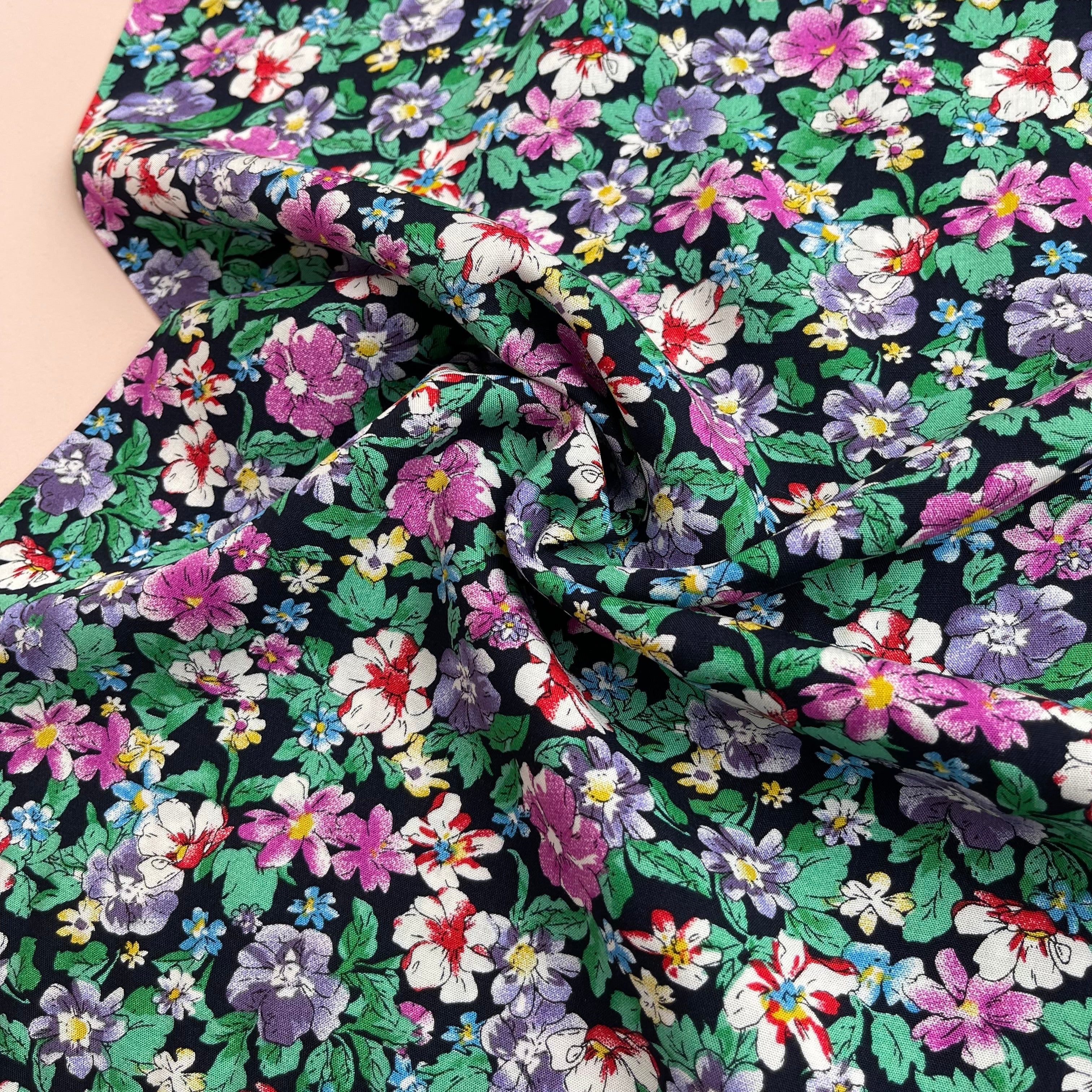 Zinna Emerald Viscose / Rayon Fabric