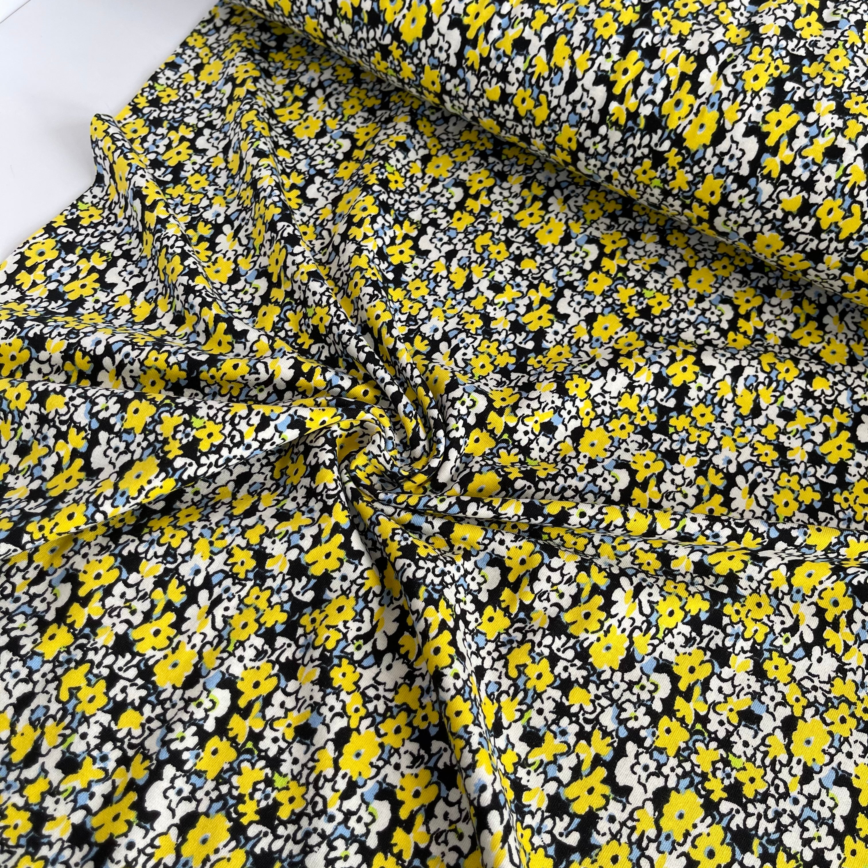 Buttercup Flower Cotton Jersey Fabric