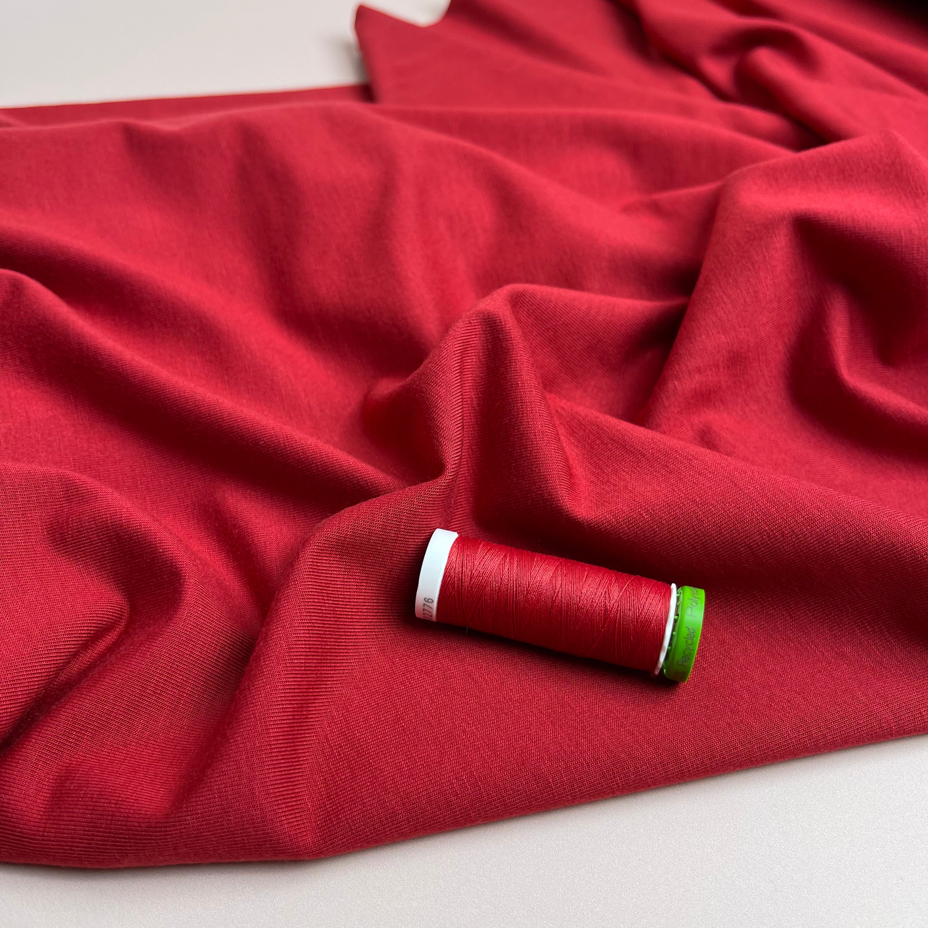 Lush in Red Jersey Fabric with TENCEL™ Lyocell Fibres