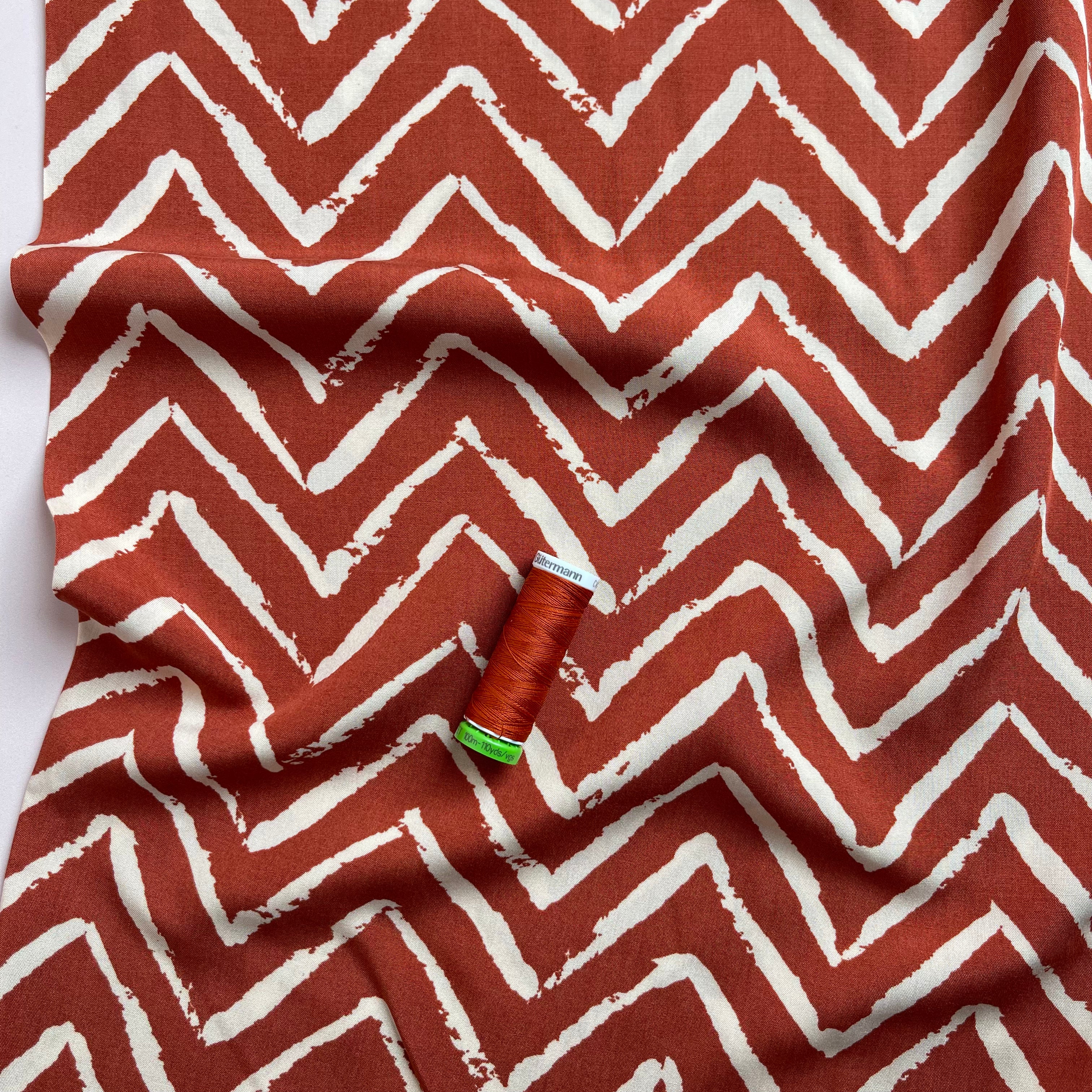 Sienna ZigZag Viscose Fabric