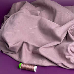 Cosy Cotton Ribbed Jersey - Wistful Mauve