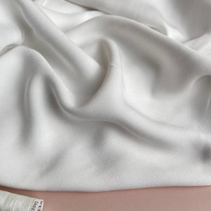 REMNANT 0.8 Metre - Grandeur White Viscose Twill Dress Fabric
