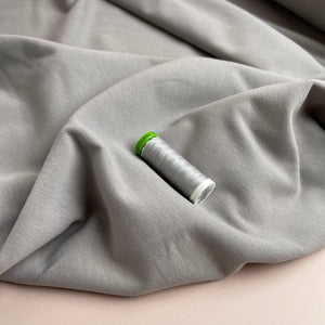 Peach Soft GOTS Organic Cotton Sweat-shirting in Light Grey