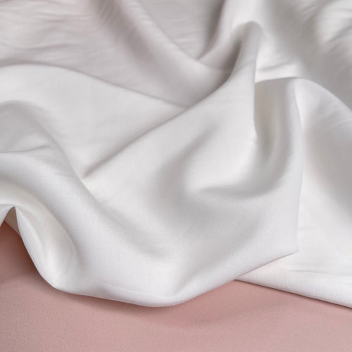 REMNANT 0.38m - Serene Sandwashed Viscose in Solid Creamy White