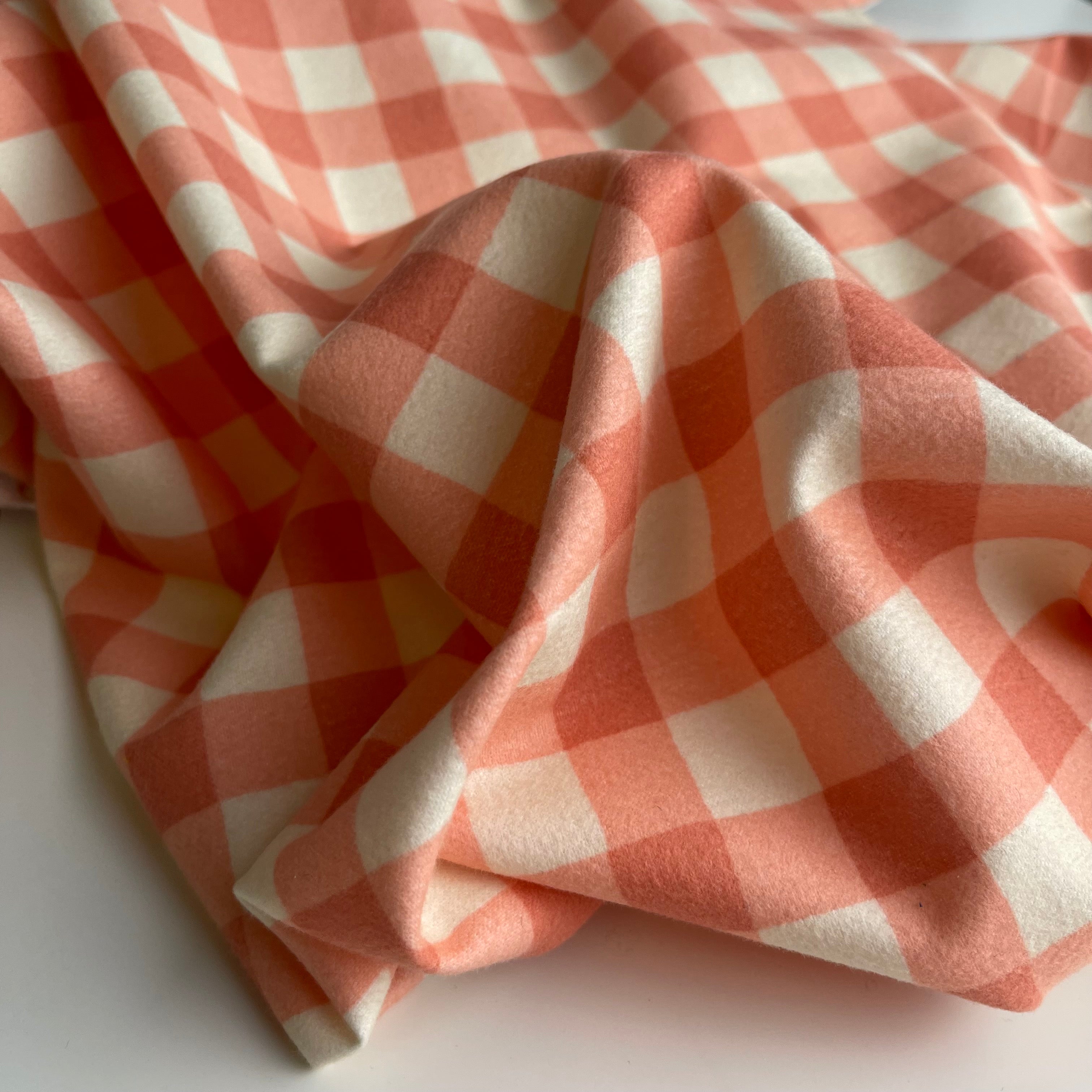 REMNANT 2.63 metres - Art Gallery Fabrics - Plaid Of My Dreams Blush Brushed Cotton Flannel