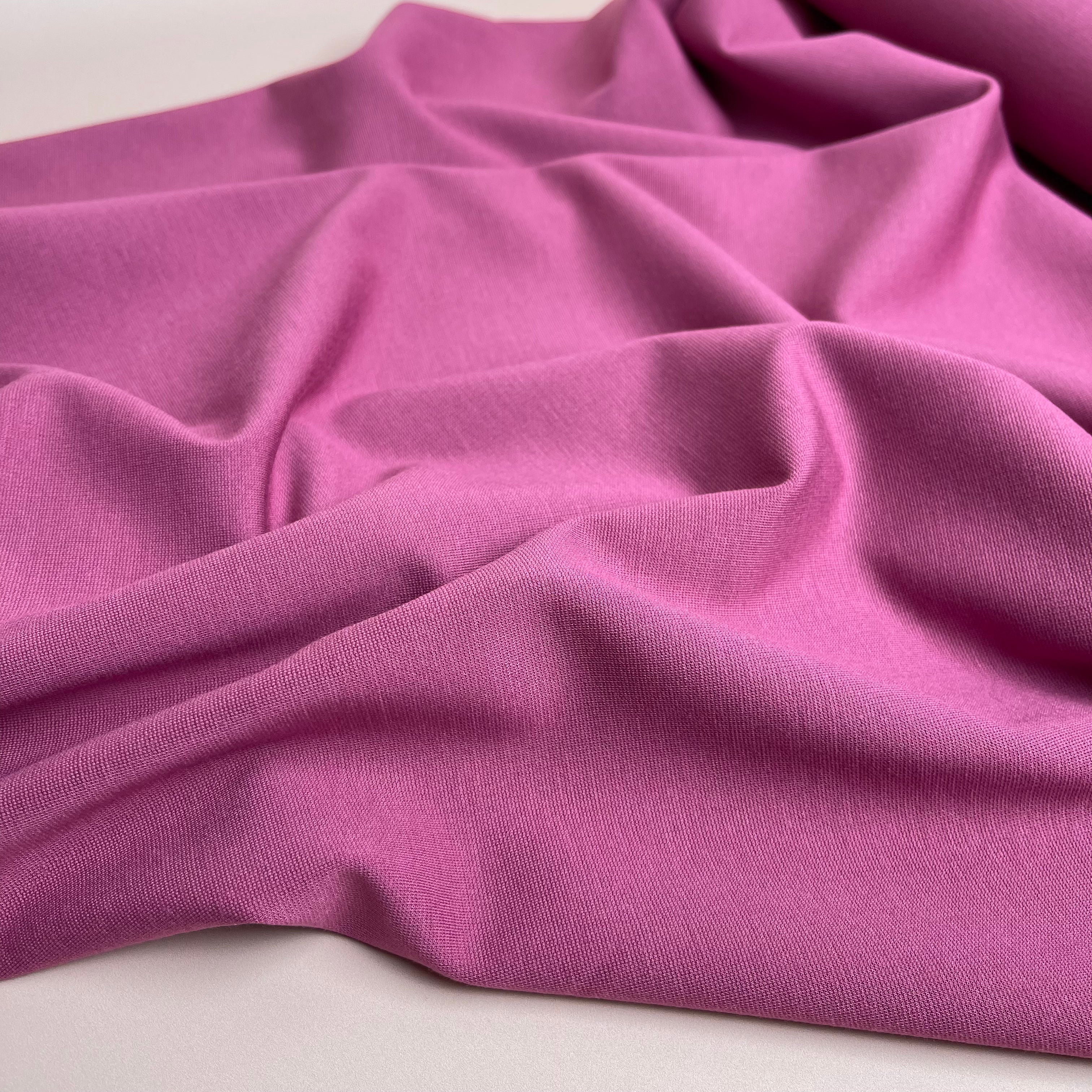 Magenta Haze Viscose Ponte Roma Double Knit Fabric