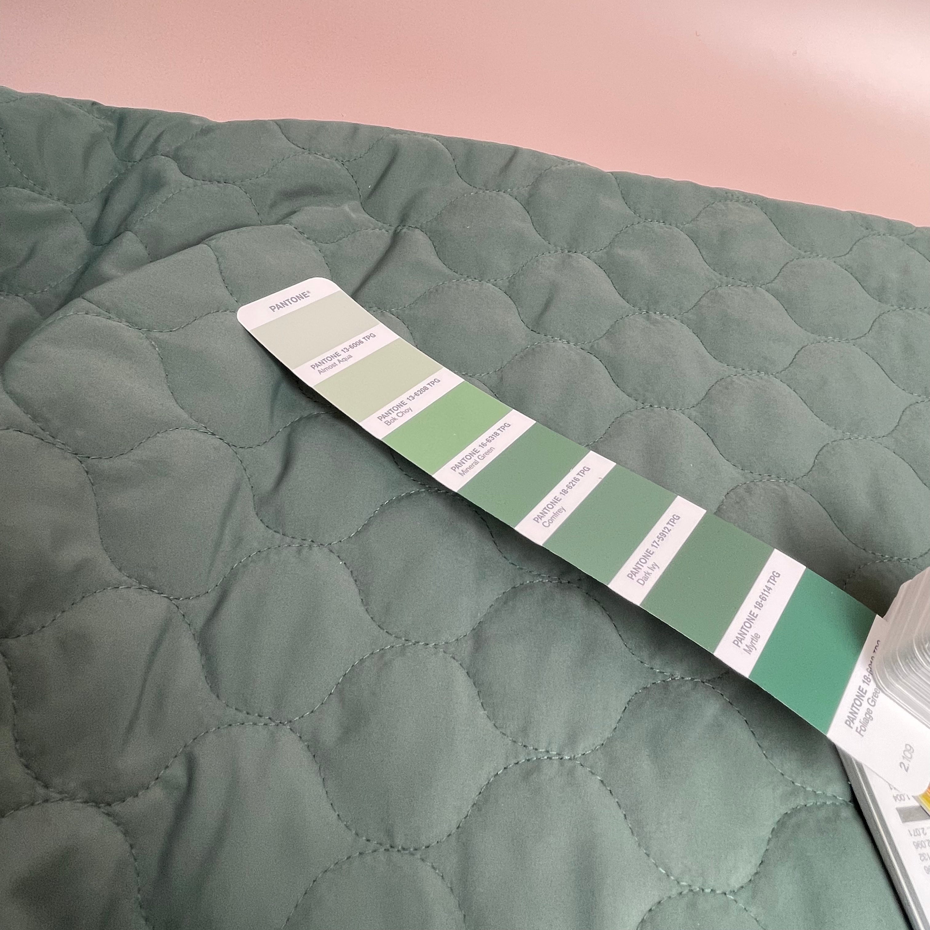 Cosy Quilted Coating Fabric in Green