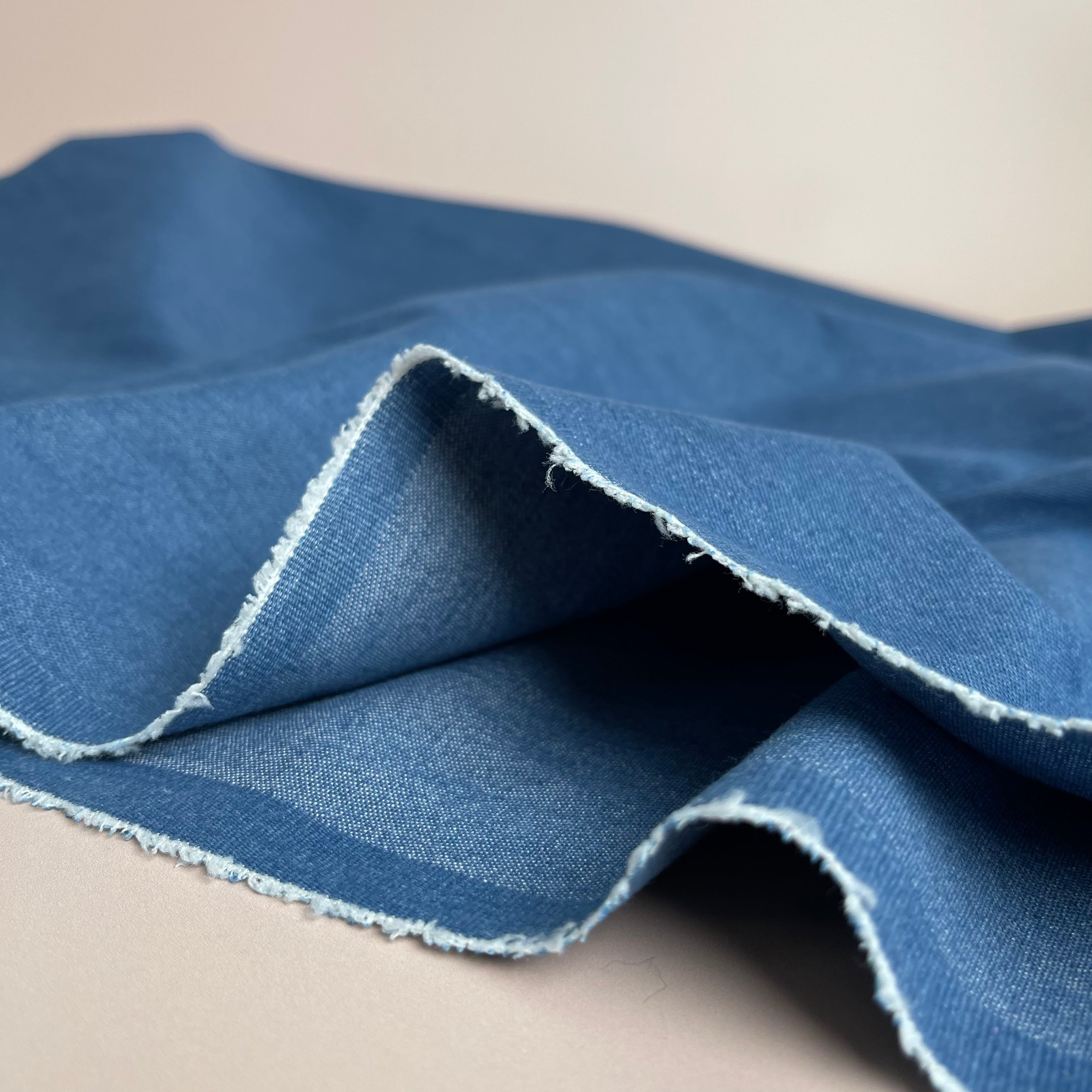 REMNANT 0.69 Metres - 9oz Recycled Cotton Stretch Denim in Blue