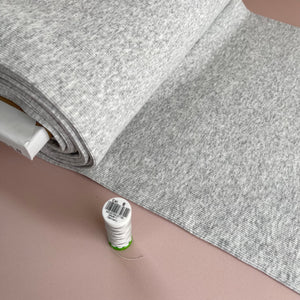 Light Grey Melange Tabular Cuff Ribbing Fabric