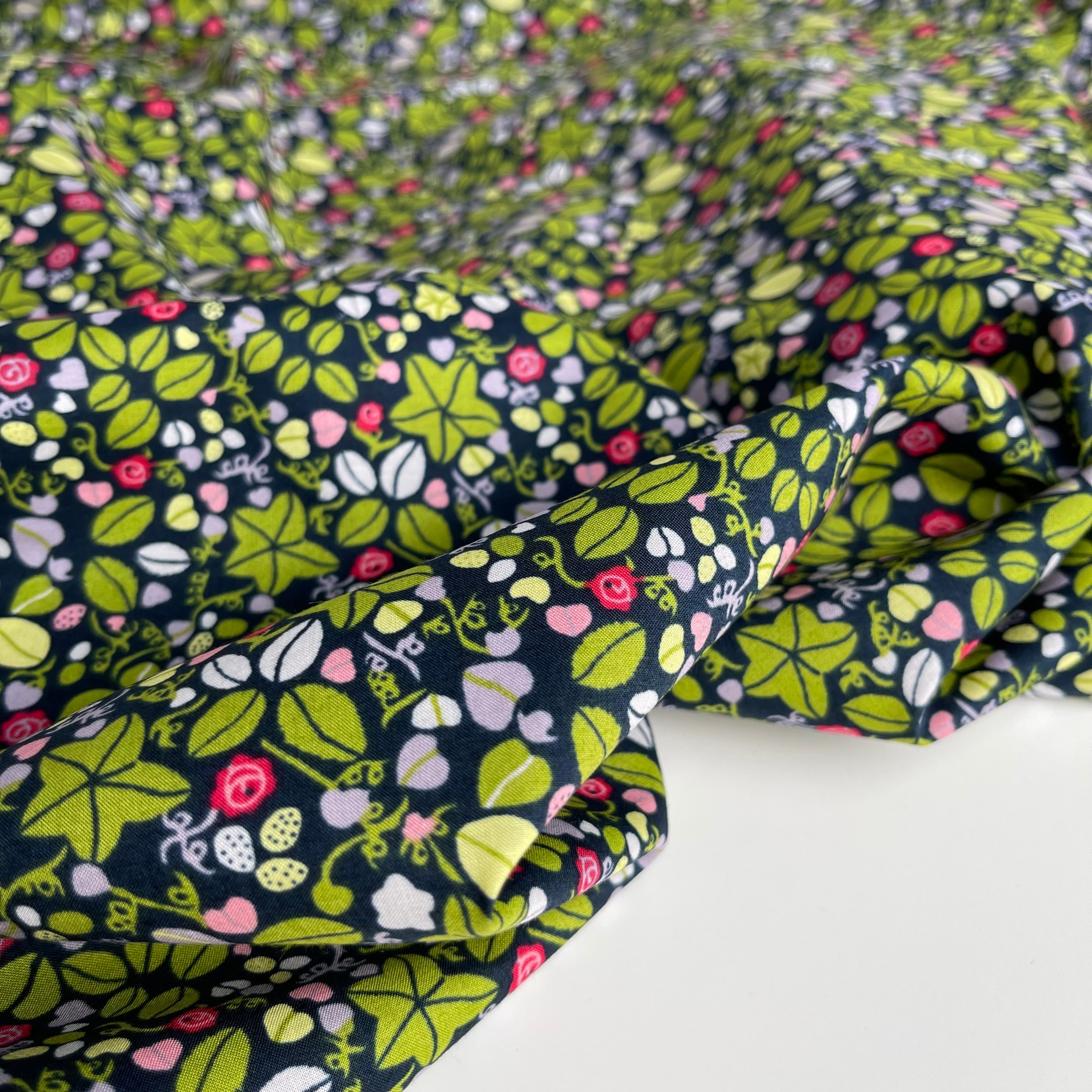 Ditsy Green Cotton Lawn Fabric