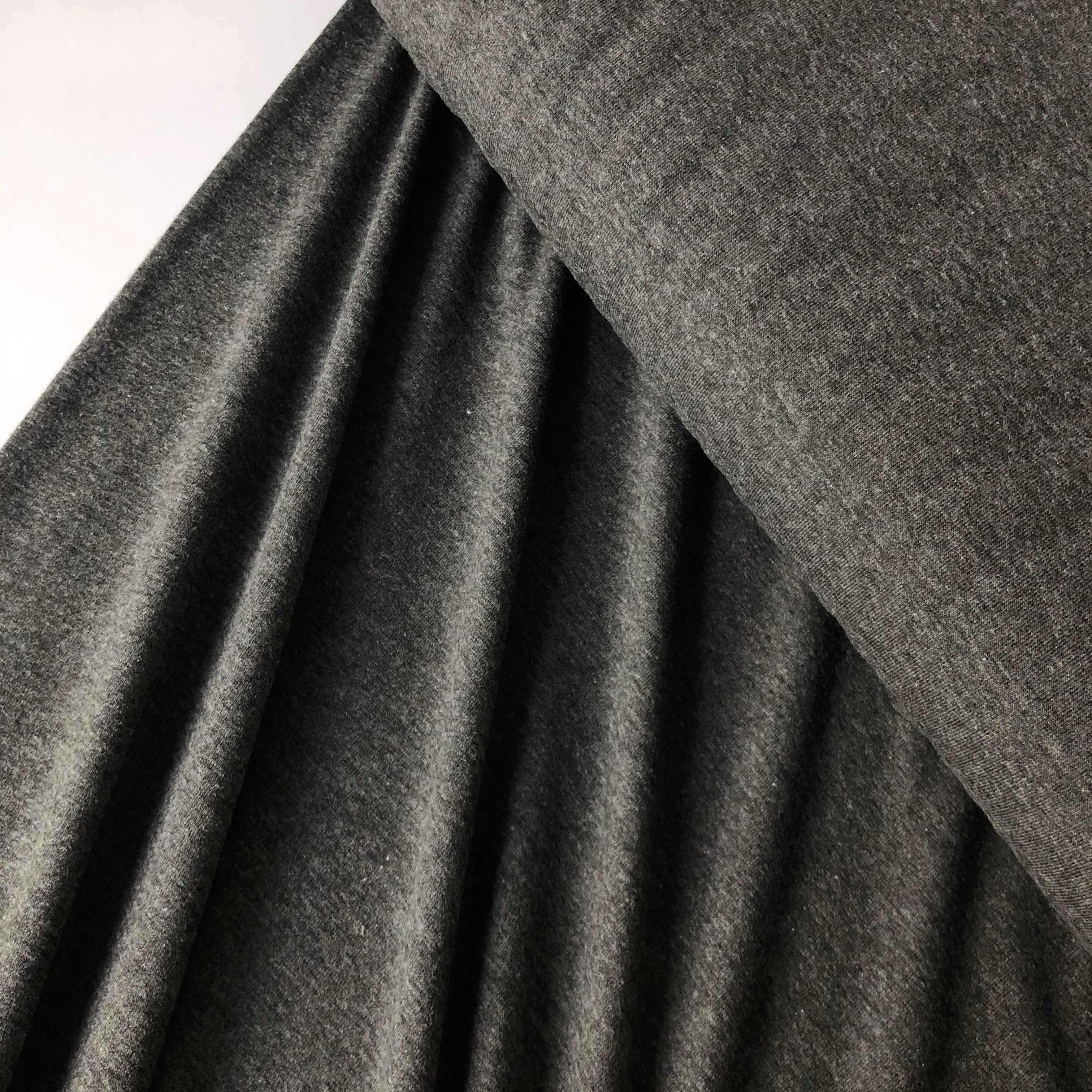 REMNANT 1.34 Metres -  Essential Chic Melange Charcoal Jersey Fabric