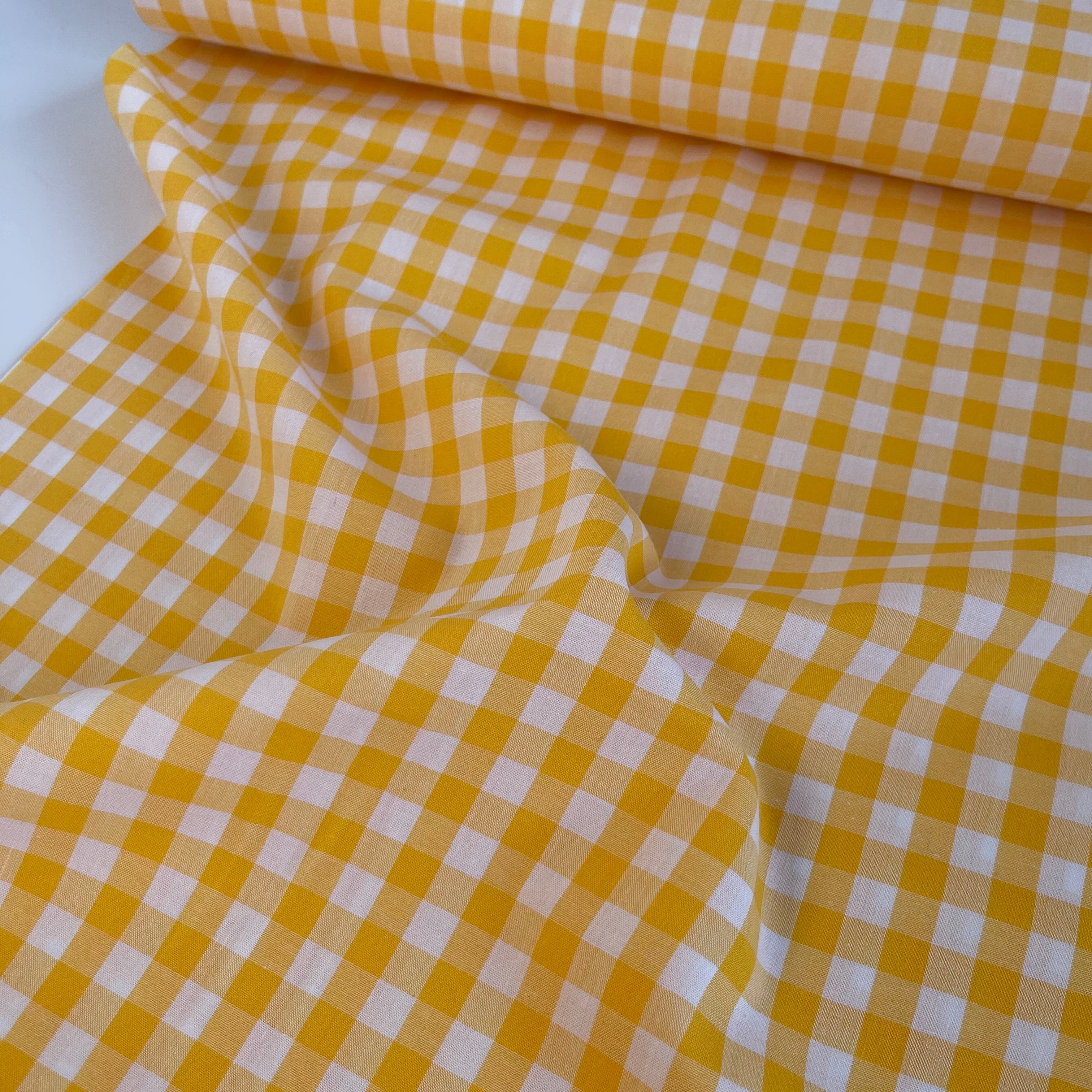 Yarn Dyed Yellow - Cotton Gingham Fabric