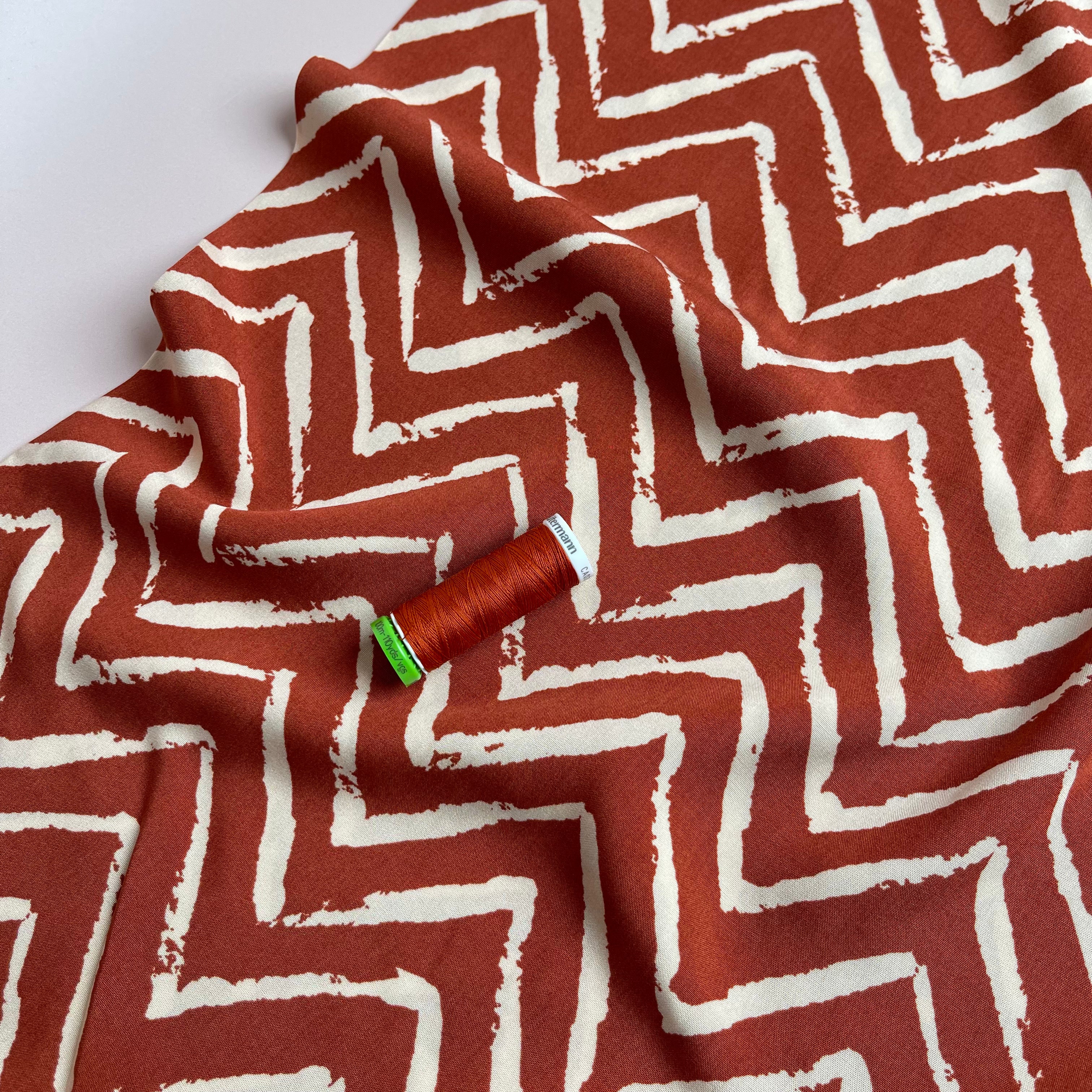 Sienna ZigZag Viscose Fabric