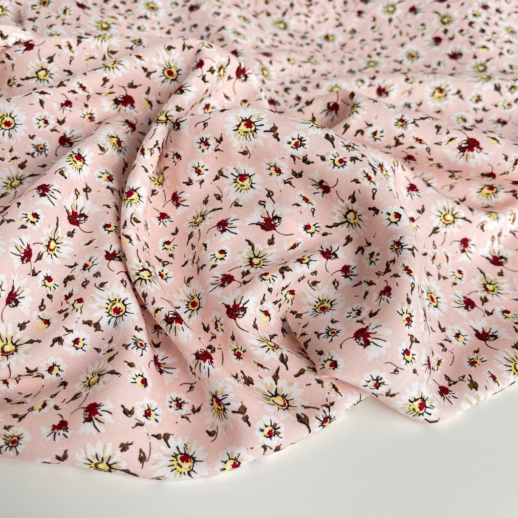 Daisies Blush Viscose / Rayon Fabric