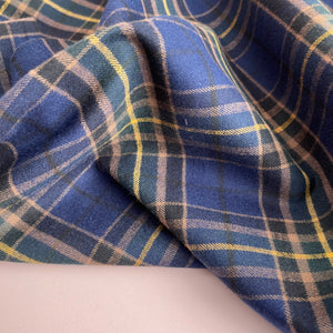 Highland Navy with Brown and Gold Yarn Dyed Cotton Flannel