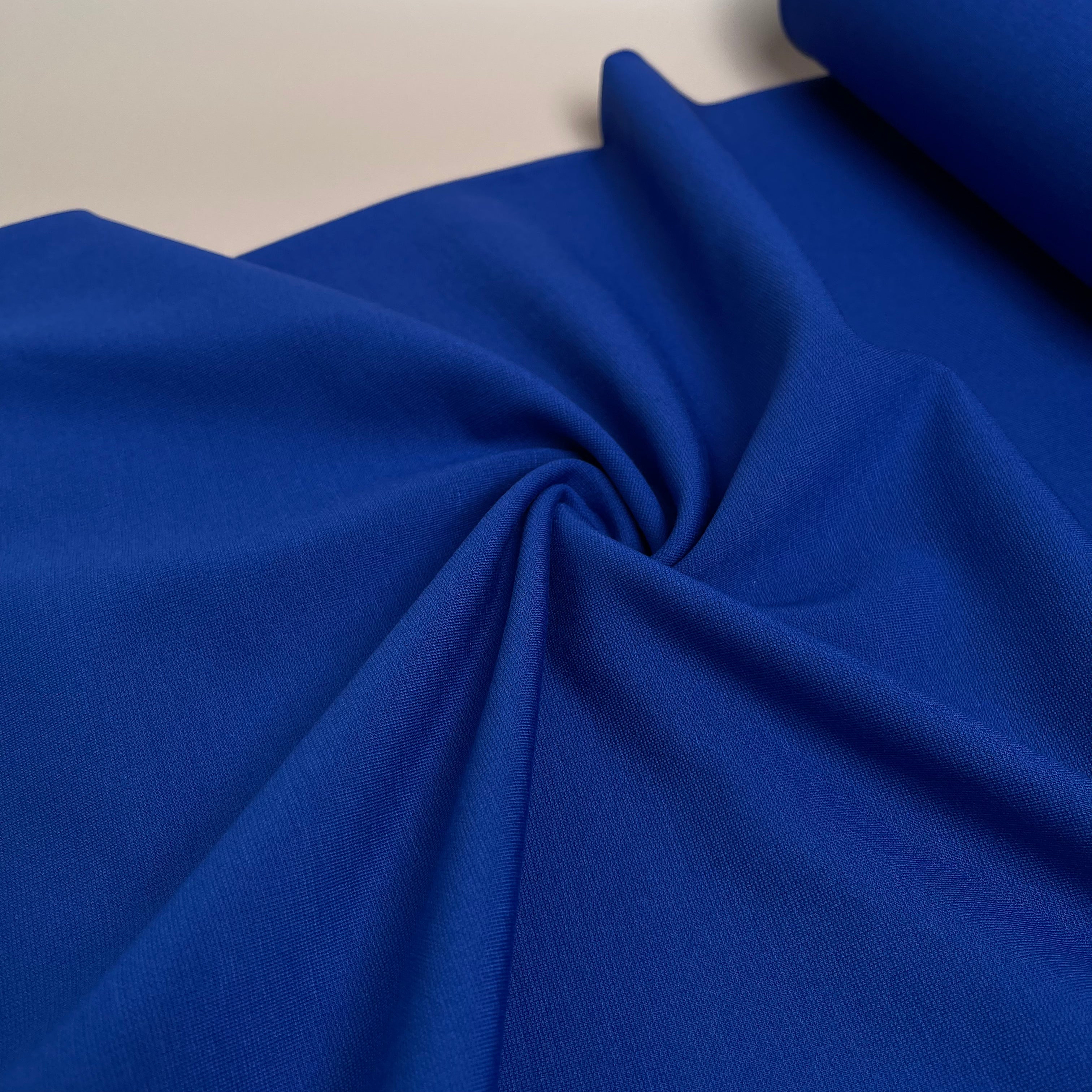 Lapis Blue Viscose Ponte Roma Double Knit Fabric