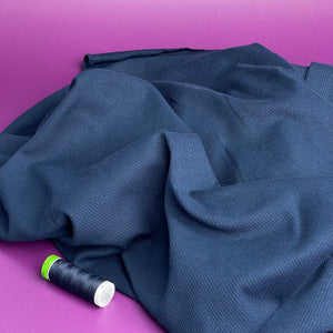 Cosy Cotton Ribbed Jersey - Navy