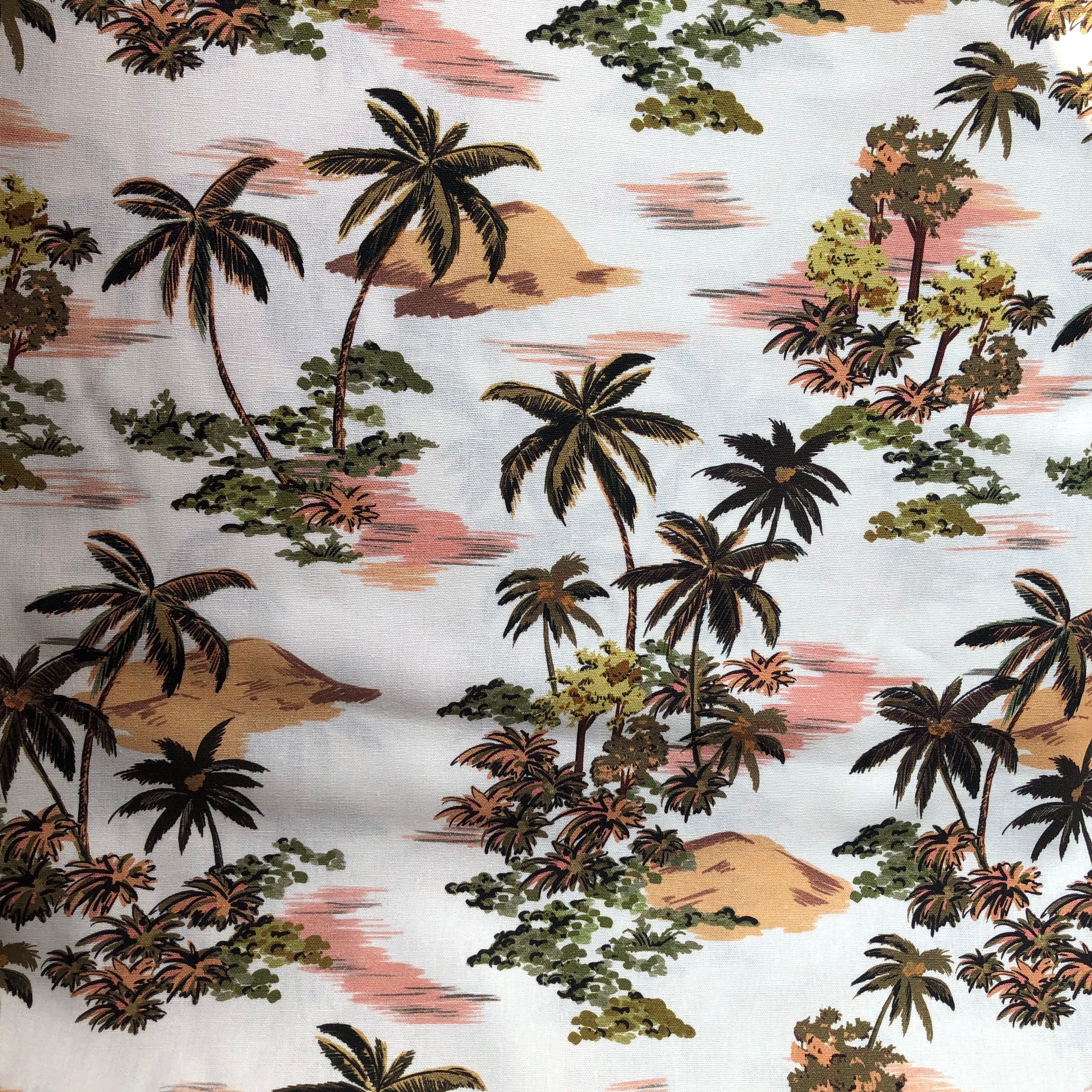 REMNANT 2.40 Metres - Hawaiian Palms Linen Viscose Blend