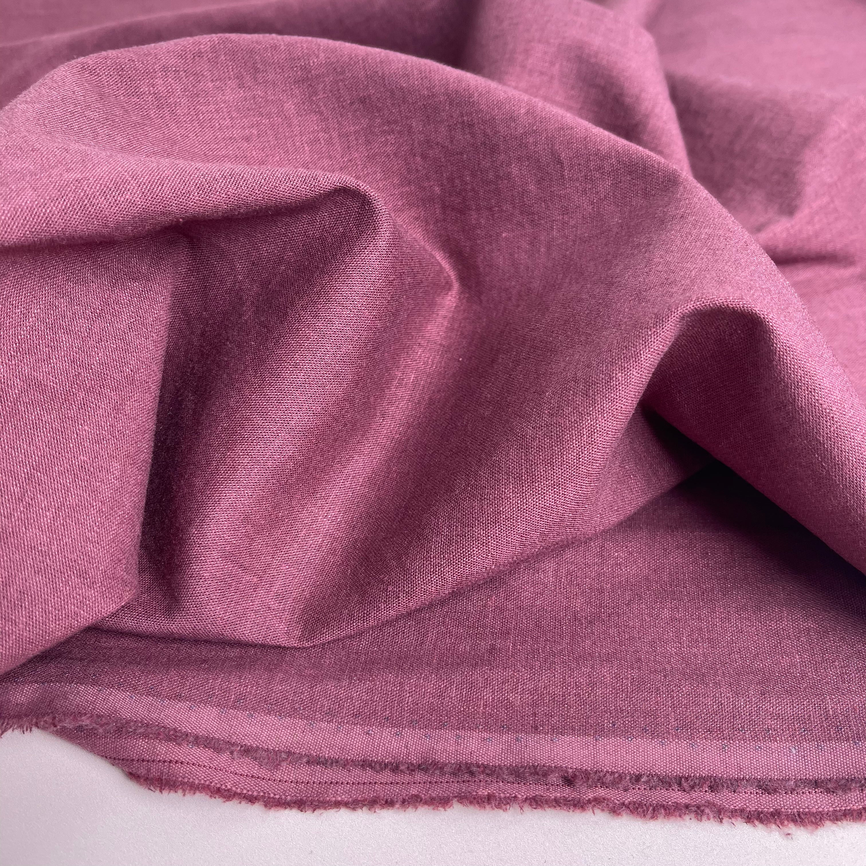 Linen Fabric Washed Mauve Lucia - Coloured fabrics - LinenMe