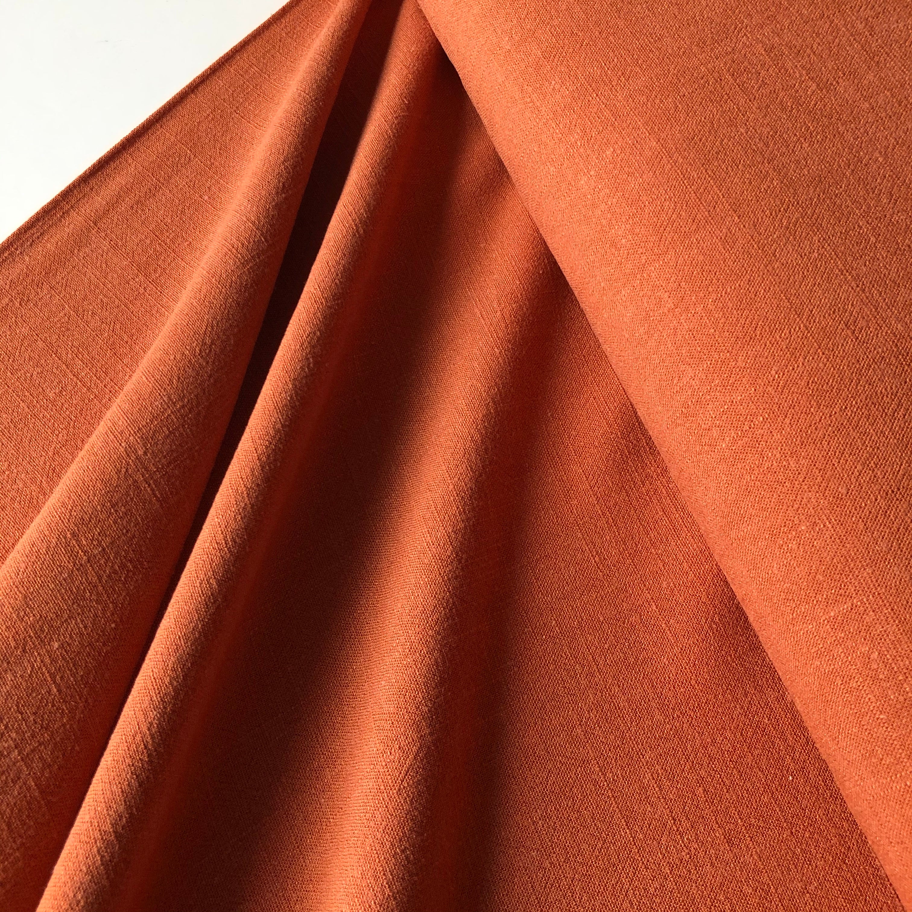 Flow Rust Viscose Linen Blend Dress Fabric