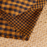 REMNANT 0.72 metre - Atelier Brunette - Gingham Night Ochre Cotton Double Gauze
