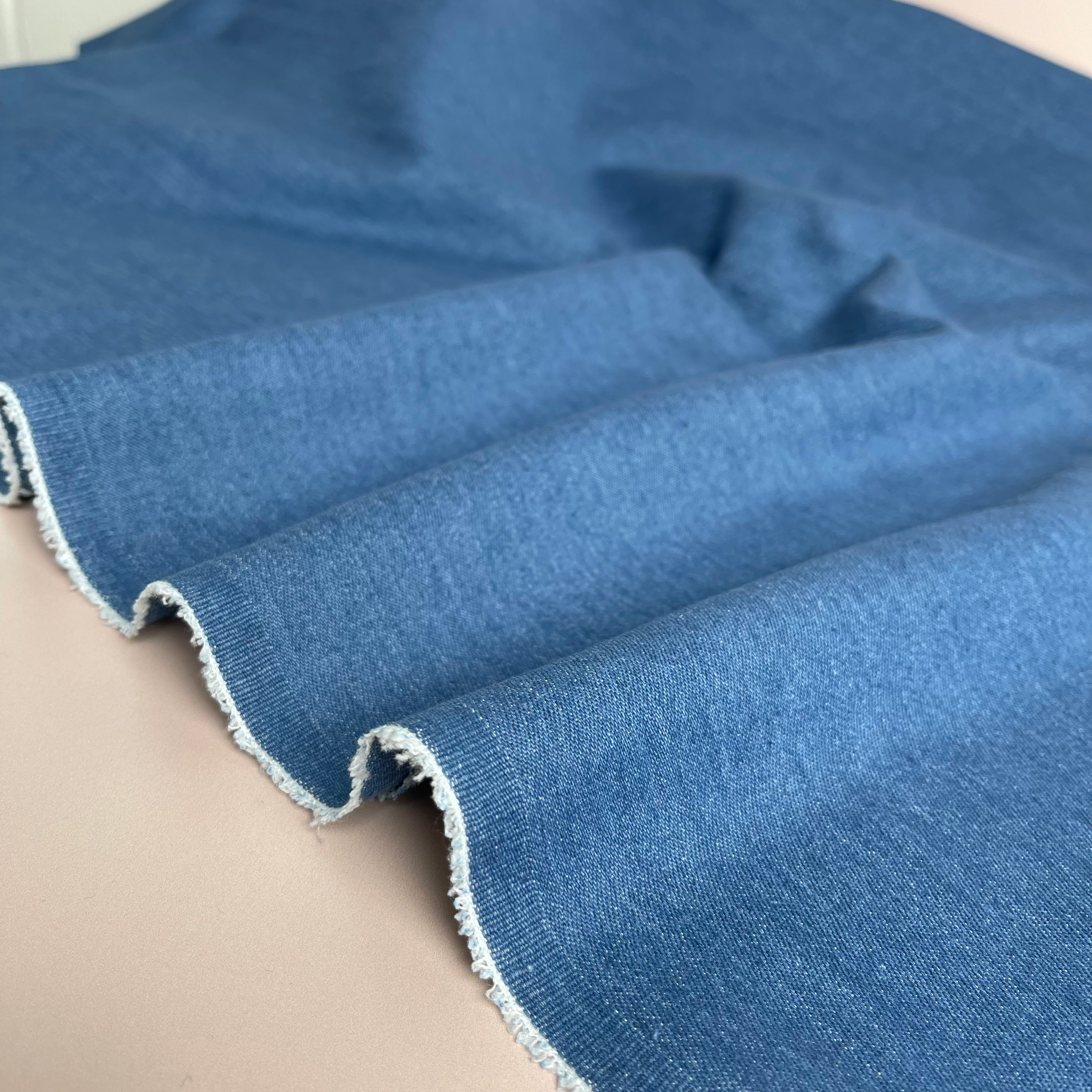REMNANT 2.04 Metres - 9oz Recycled Cotton Stretch Denim in Blue