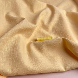 REMNANT 0.6 Metres - Fibre Mood Cotton Linen Bark Jacquard in Yellow