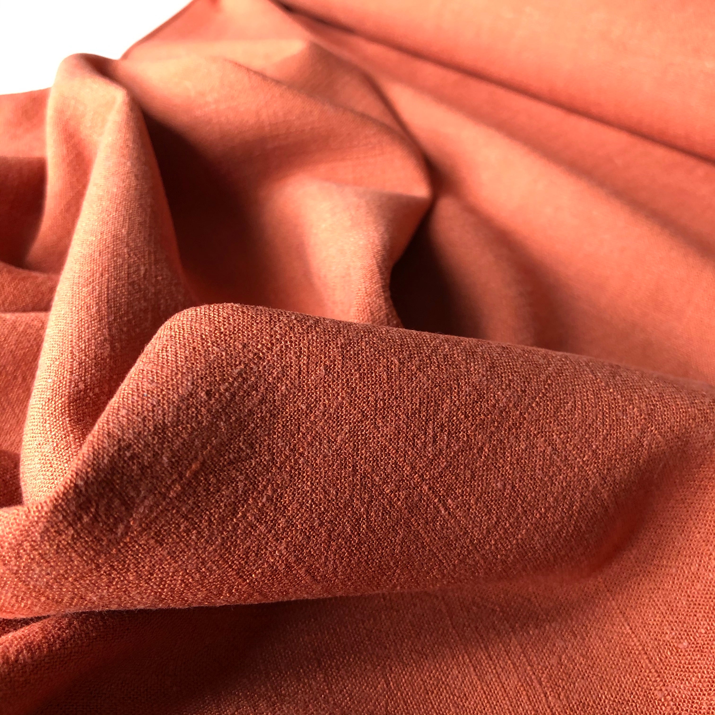 Flow Rust Viscose Linen Blend Dress Fabric