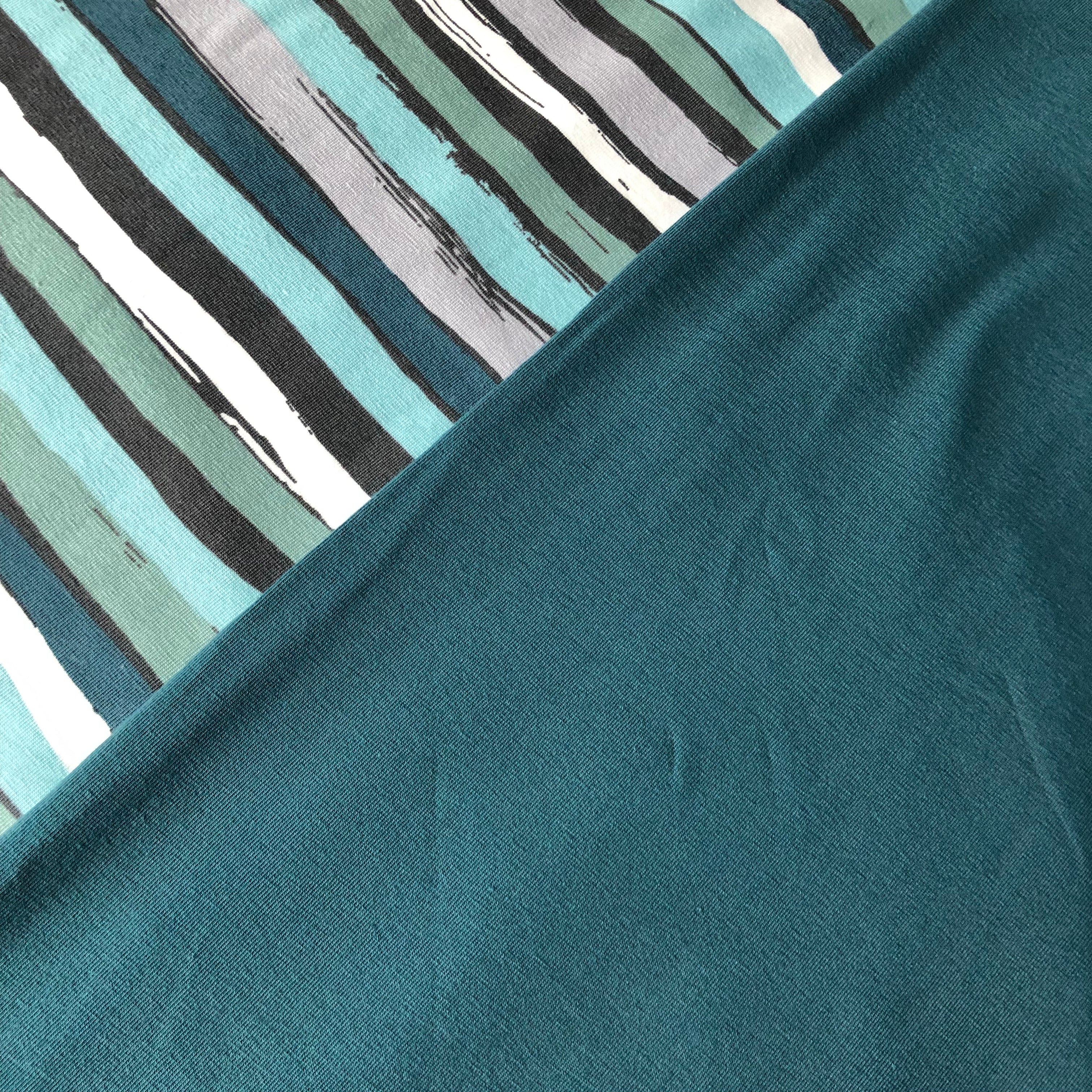 REMNANT 0.50 metre - Danish Design - Wavy Verdigris Cotton Jersey
