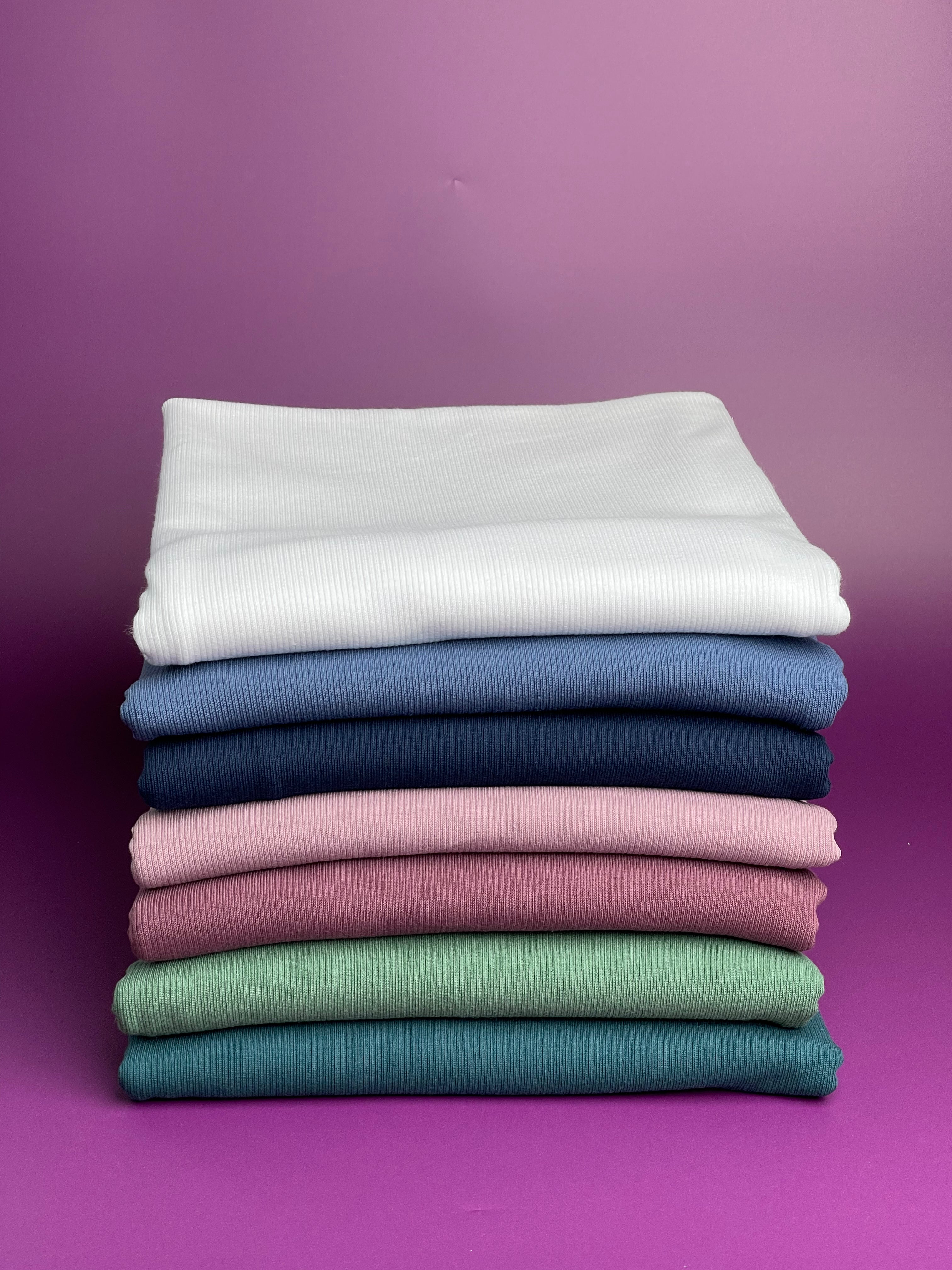 Cosy Cotton Ribbed Jersey - Frosty Spruce
