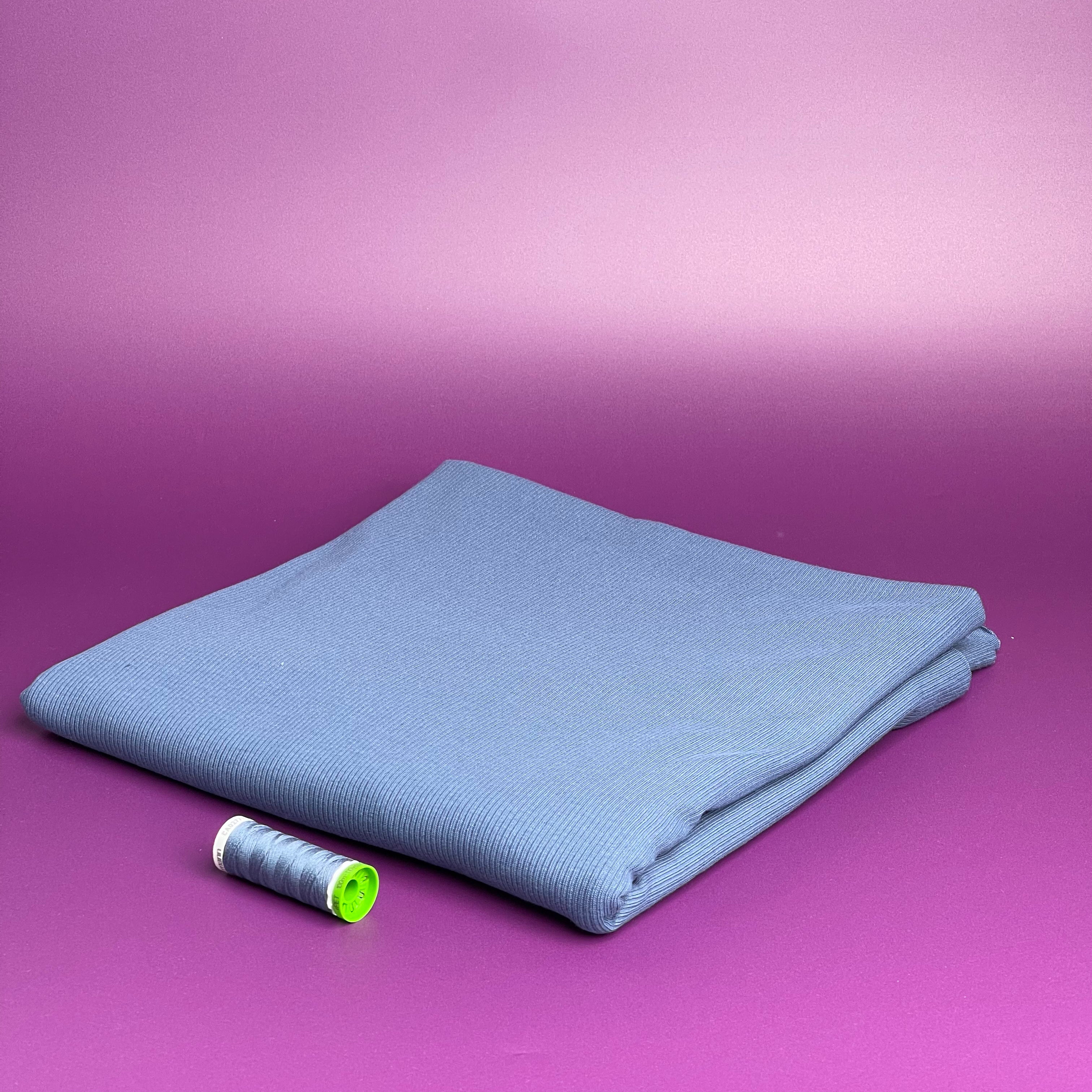 Cosy Cotton Ribbed Jersey - Blue
