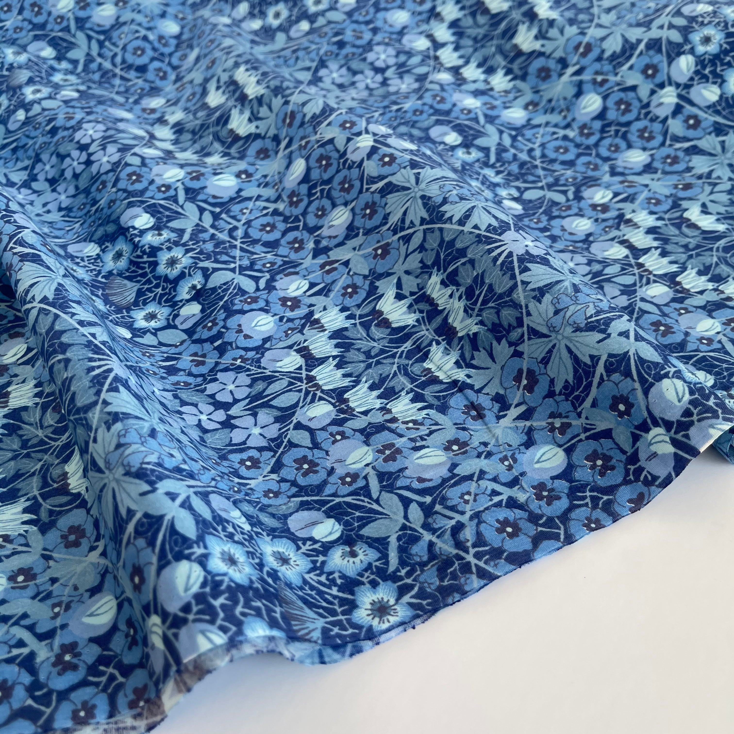 Melanie Blue Cotton Lawn Fabric