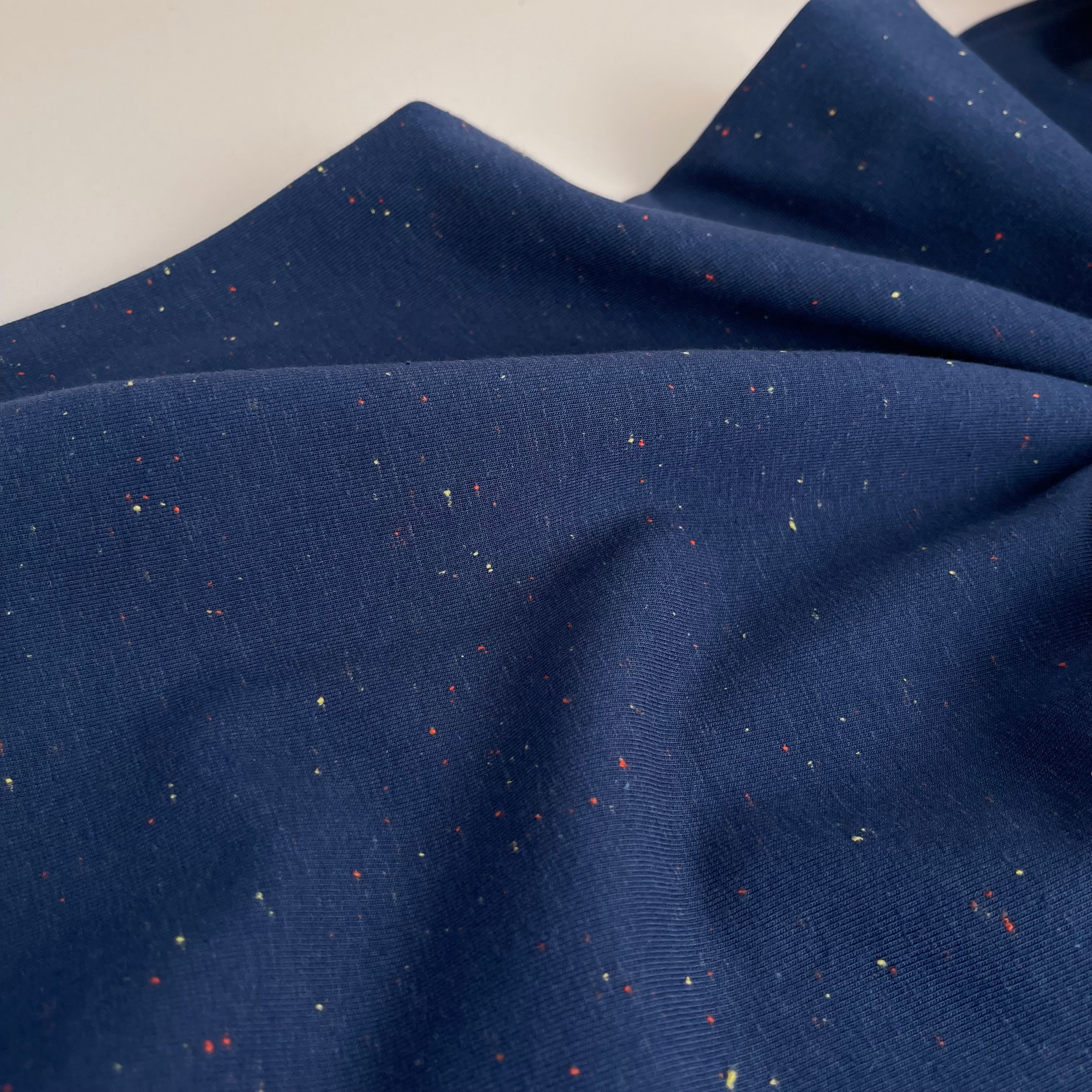 Cosy Colours Navy with multi Flecks Sweat-Shirting